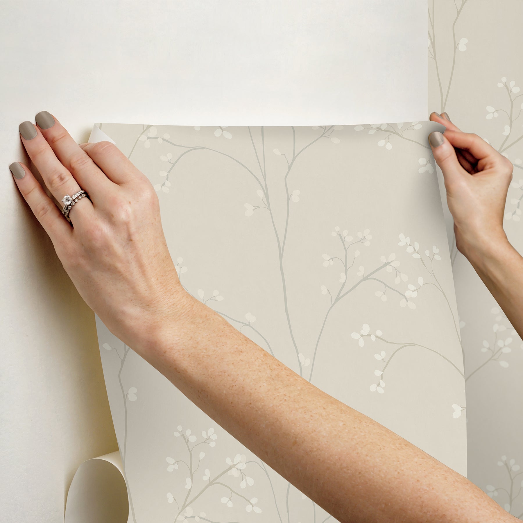 Blossom Stripe Black Peel & Stick Wallpaper Peel and Stick Wallpaper RoomMates Decor   