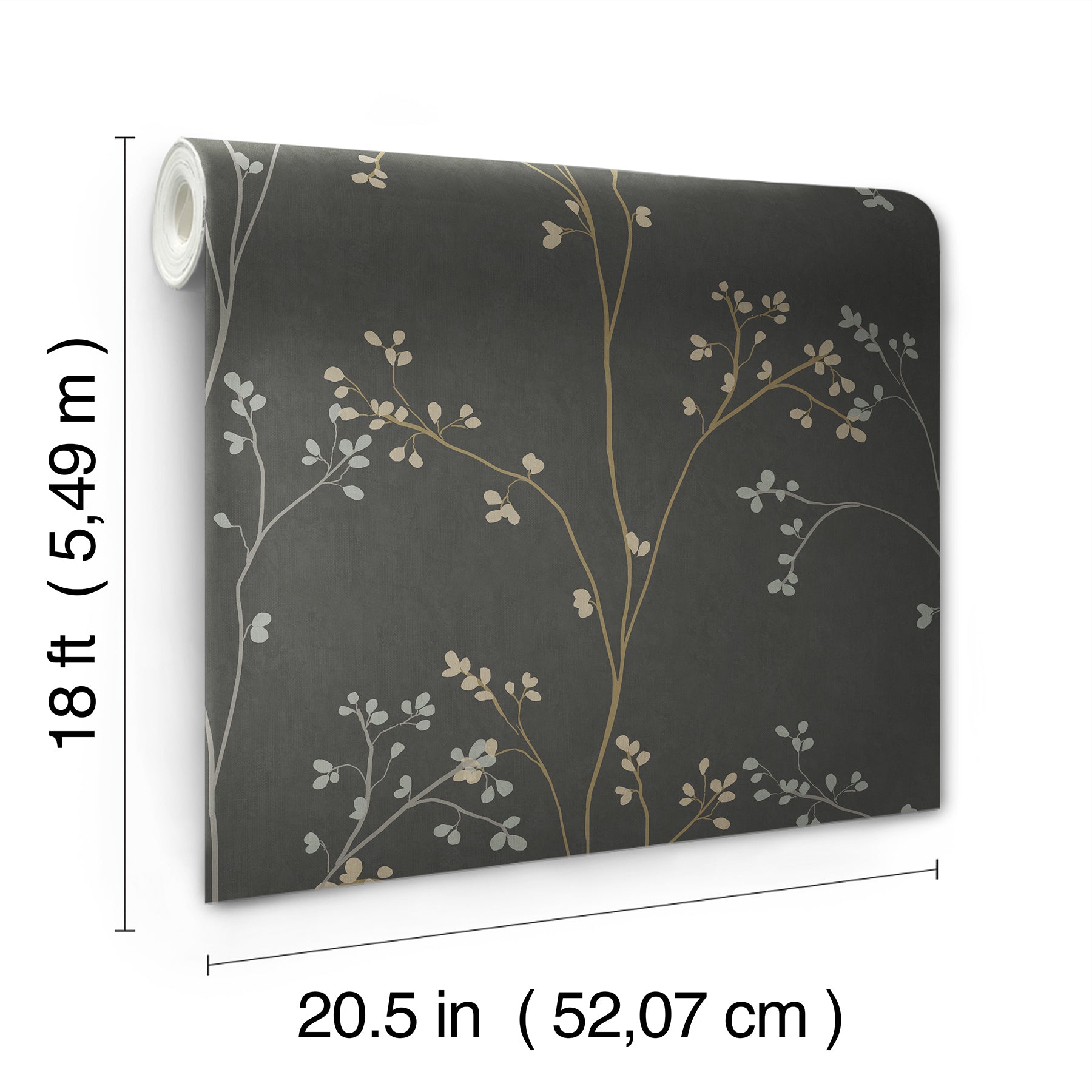Blossom Stripe Black Peel & Stick Wallpaper Peel and Stick Wallpaper RoomMates Decor   