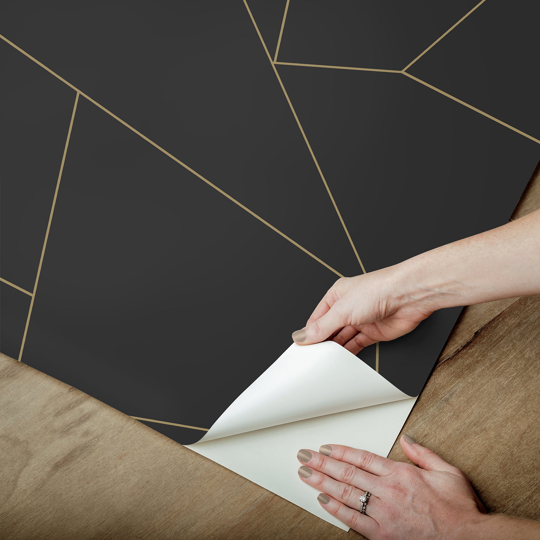 Brilliant Black & Gold Peel & Stick Wallpaper Peel and Stick Wallpaper RoomMates