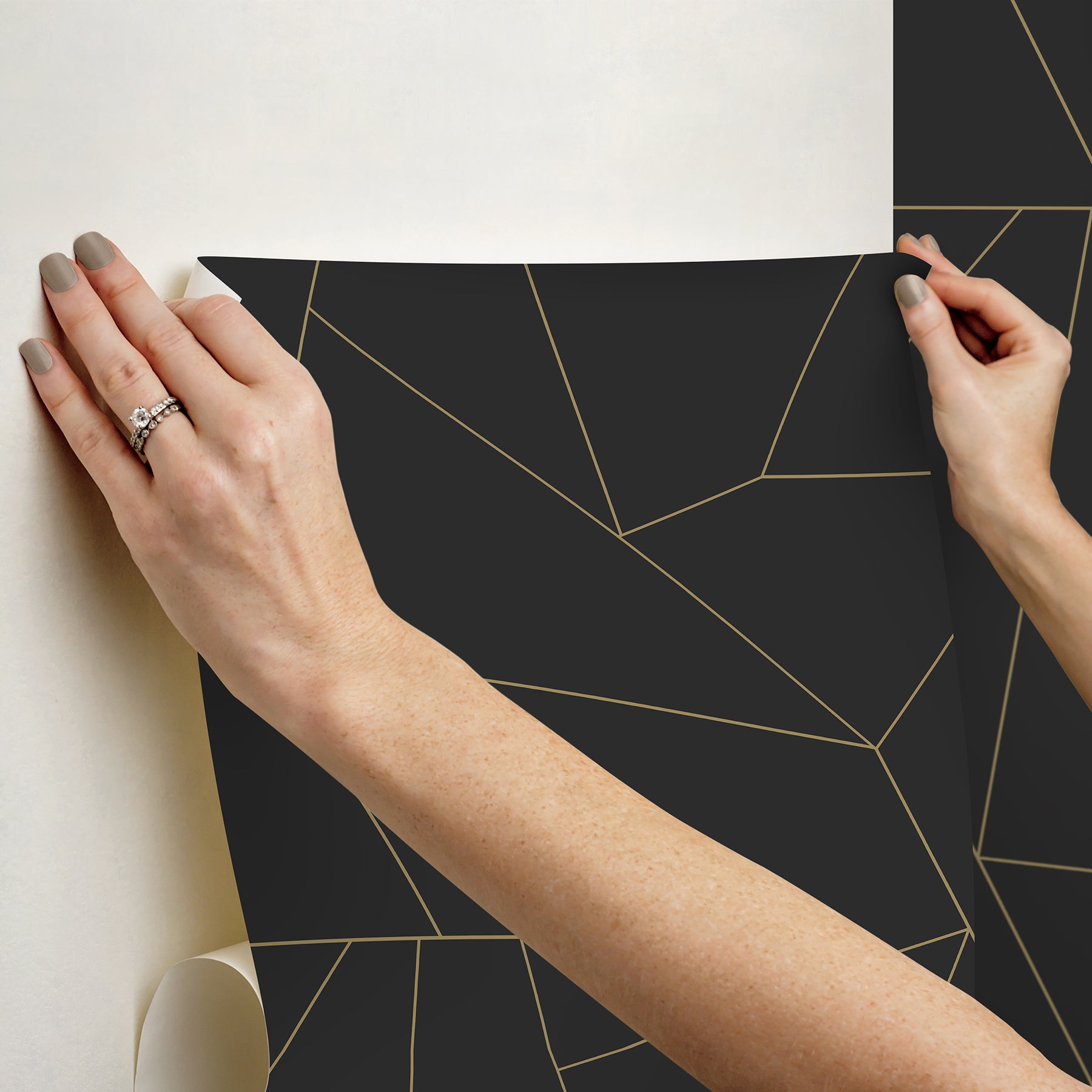 Brilliant Black & Gold Peel & Stick Wallpaper Peel and Stick Wallpaper RoomMates