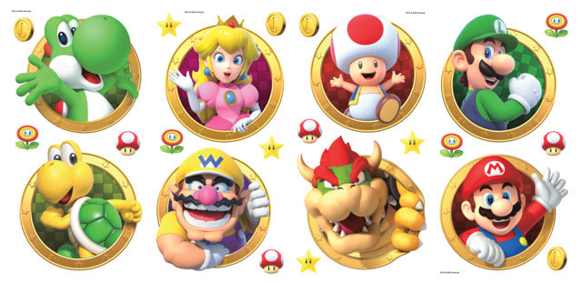 Super Mario Character Peel & Stick Wall Decals Wall Decals RoomMates   