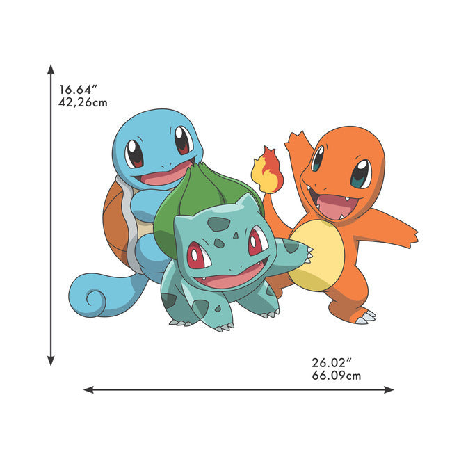 Pokemon Squirtle, Charmander & Bulbasaur Giant Wall Decals Wall Decals RoomMates Decor