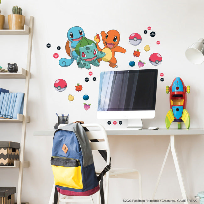 Pokemon Squirtle, Charmander & Bulbasaur Giant Wall Decals Wall Decals RoomMates Decor