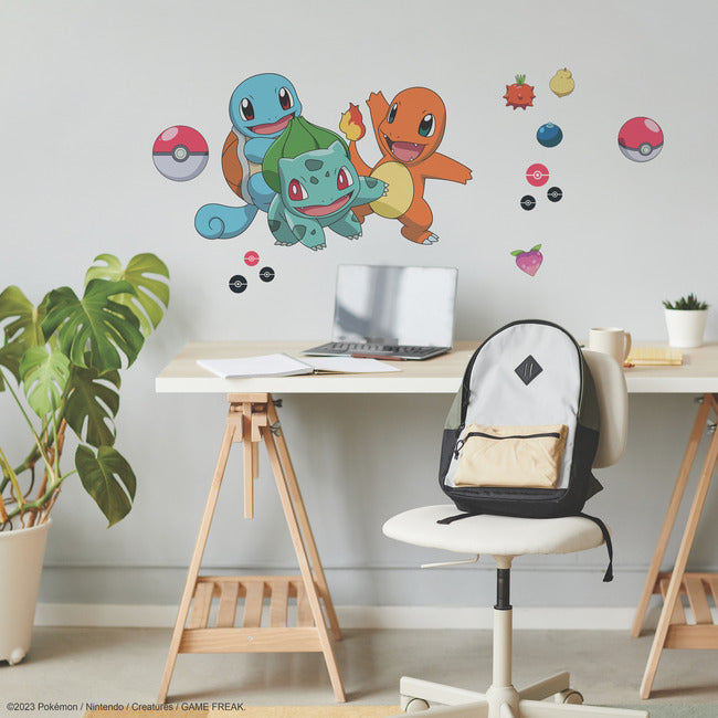 Pokemon Squirtle, Charmander & Bulbasaur Giant Wall Decals Wall Decals RoomMates Decor