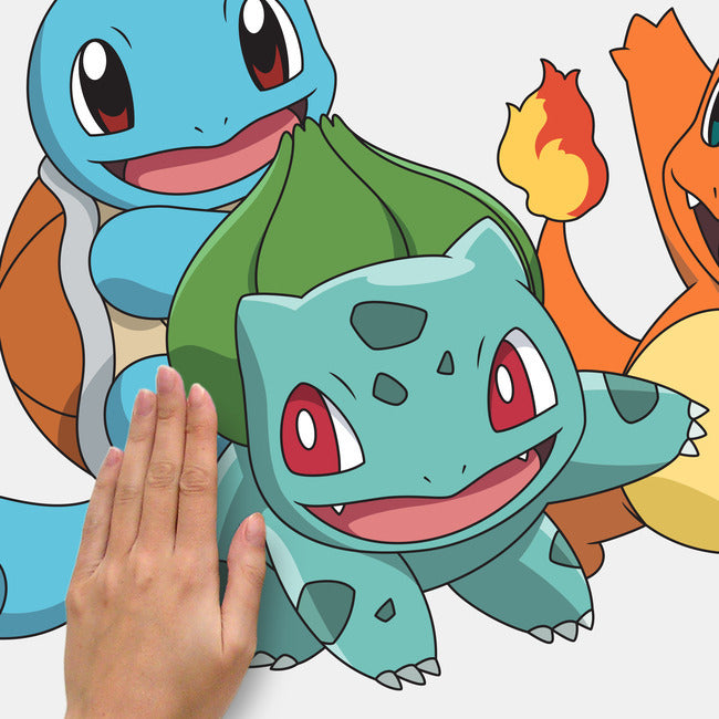 Pokemon Squirtle, Charmander & Bulbasaur Giant Wall Decals Wall Decals RoomMates Decor
