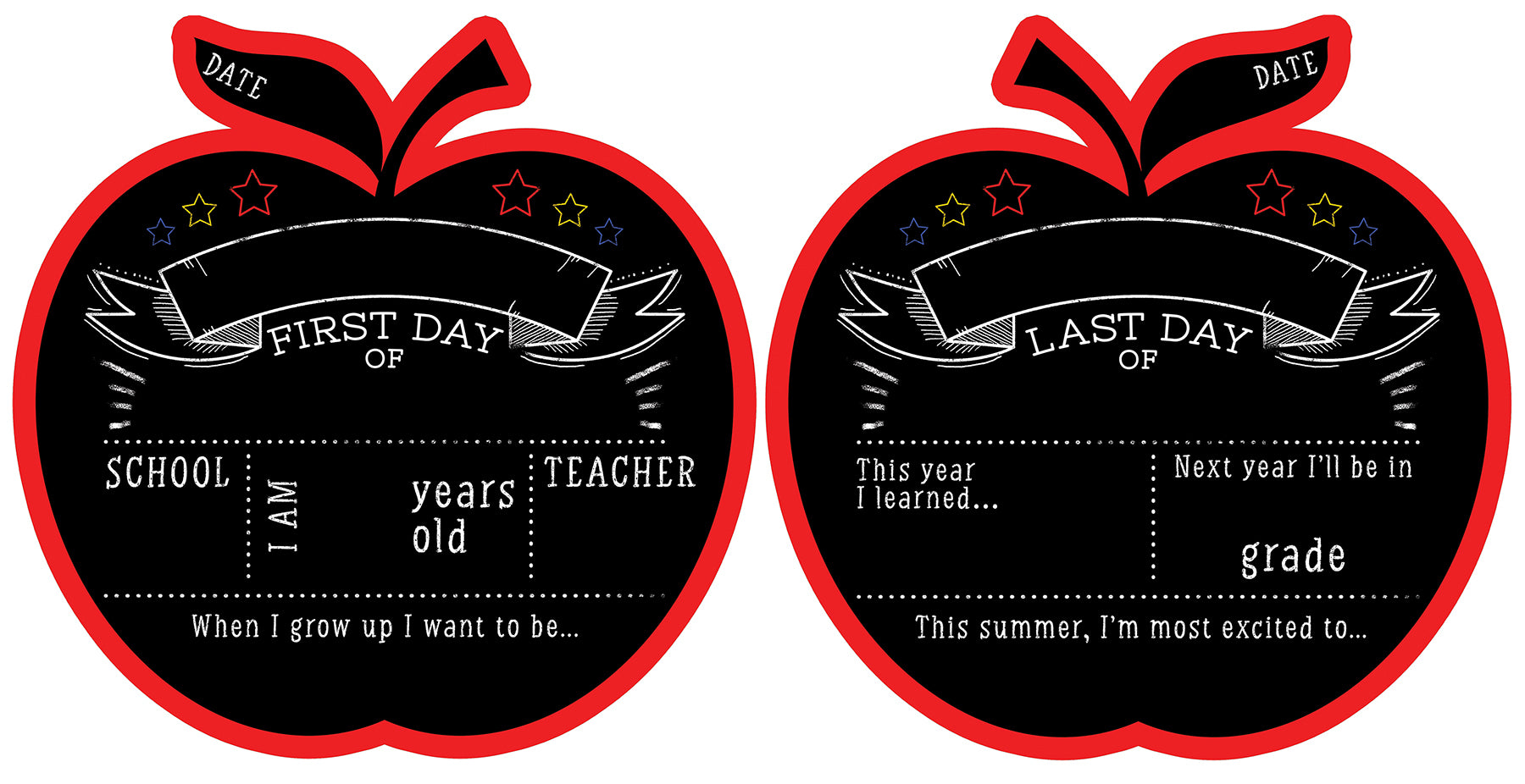 First/Last Day of School Apple Chalkboard Chalkboard RoomMates   