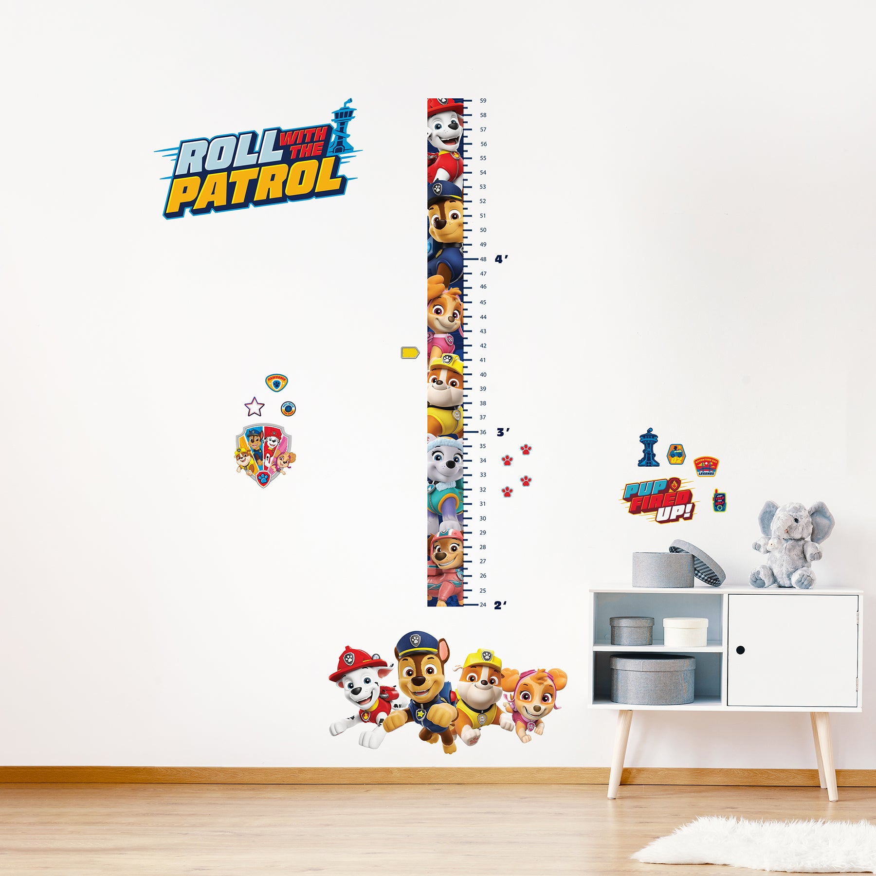 Paw Patrol Friends Growth Chart Peel and Stick Wall Decals Wall Decals RoomMates   