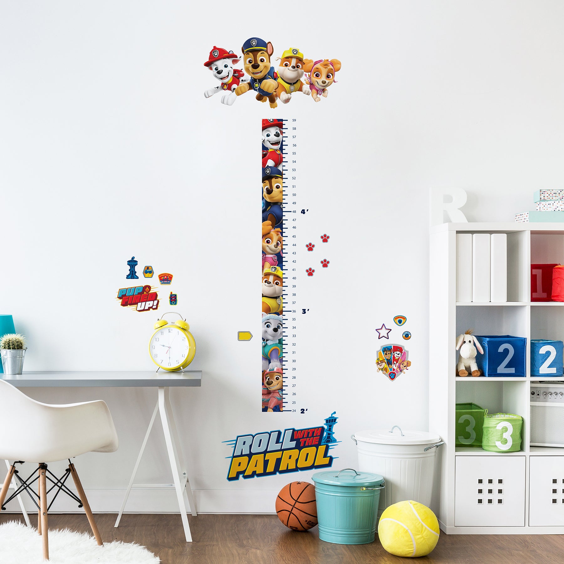Paw Patrol Friends Growth Chart Peel and Stick Wall Decals Wall Decals RoomMates   