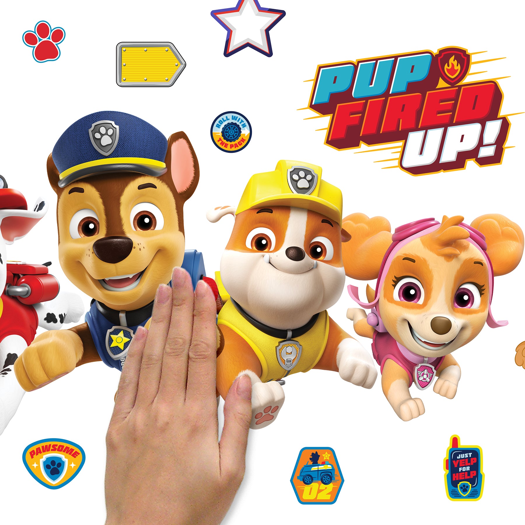 Paw Patrol Friends Growth Chart Peel and Stick Wall Decals Wall Decals RoomMates   