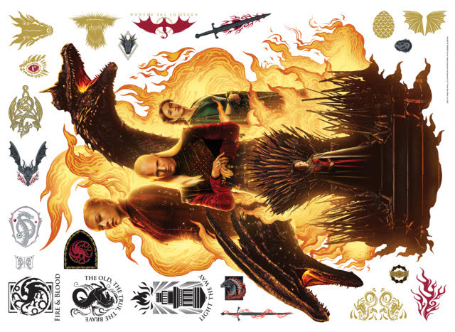 House of The Dragon XL Giant Peel & Stick Wall Decals Wall Decals RoomMates Decor   