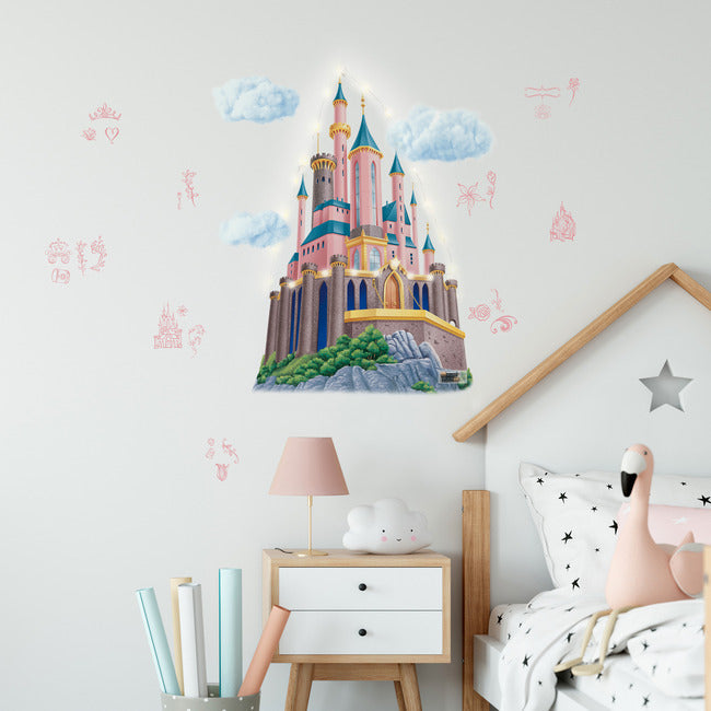 Disney Princess Castle with String Lights Wall Decals Wall Decals RoomMates Decor   