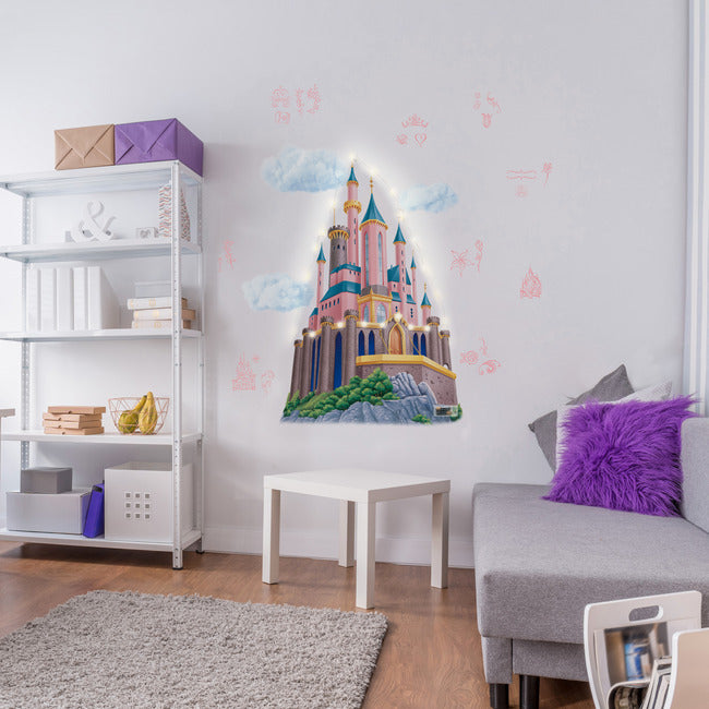 Disney Princess Castle with String Lights Wall Decals Wall Decals RoomMates Decor   