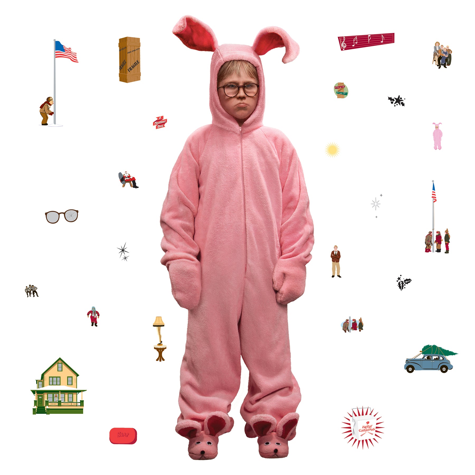 A Christmas Story Ralphie Bunny Suit Giant Wall Decals Wall Decals RoomMates   