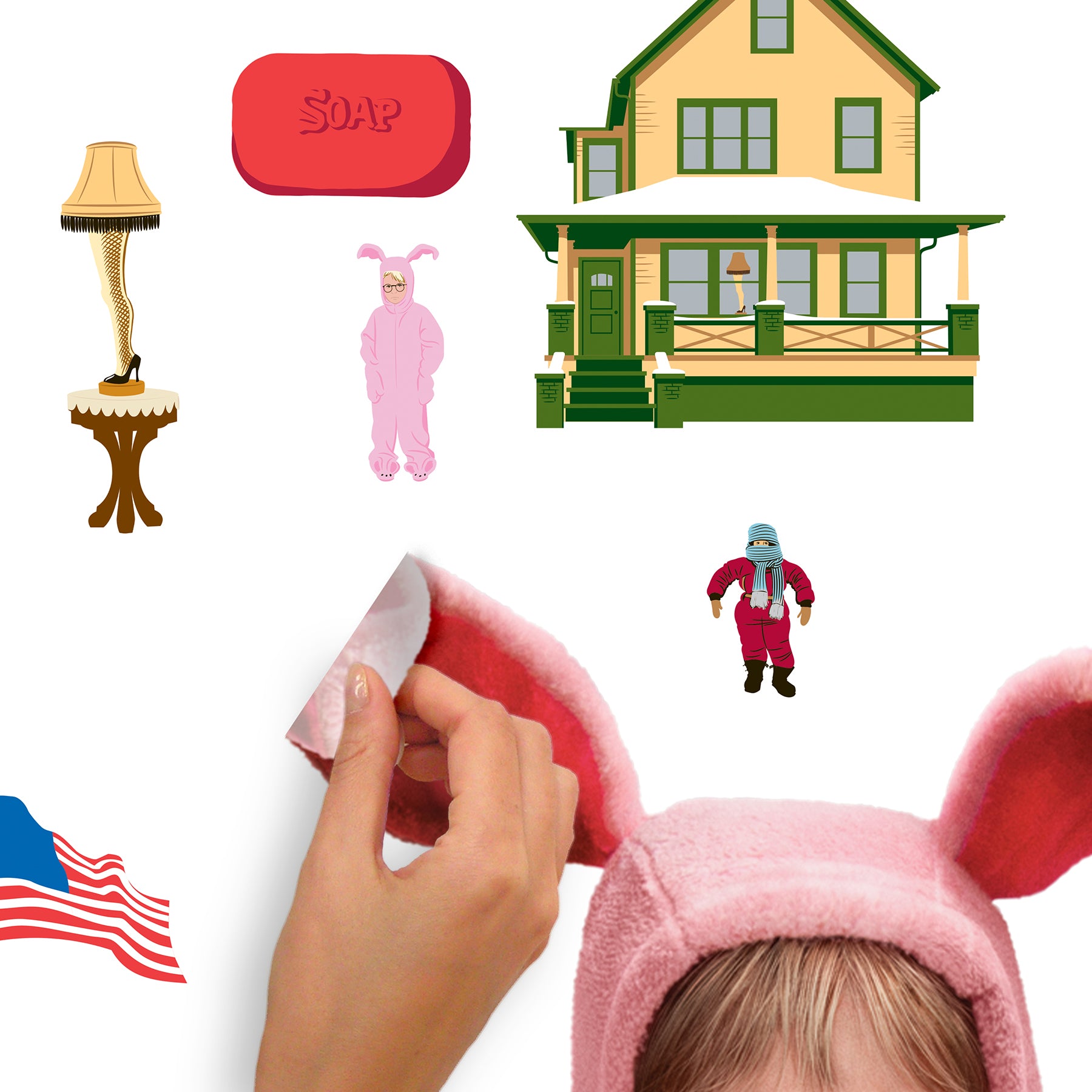 A Christmas Story Ralphie Bunny Suit Giant Wall Decals Wall Decals RoomMates   