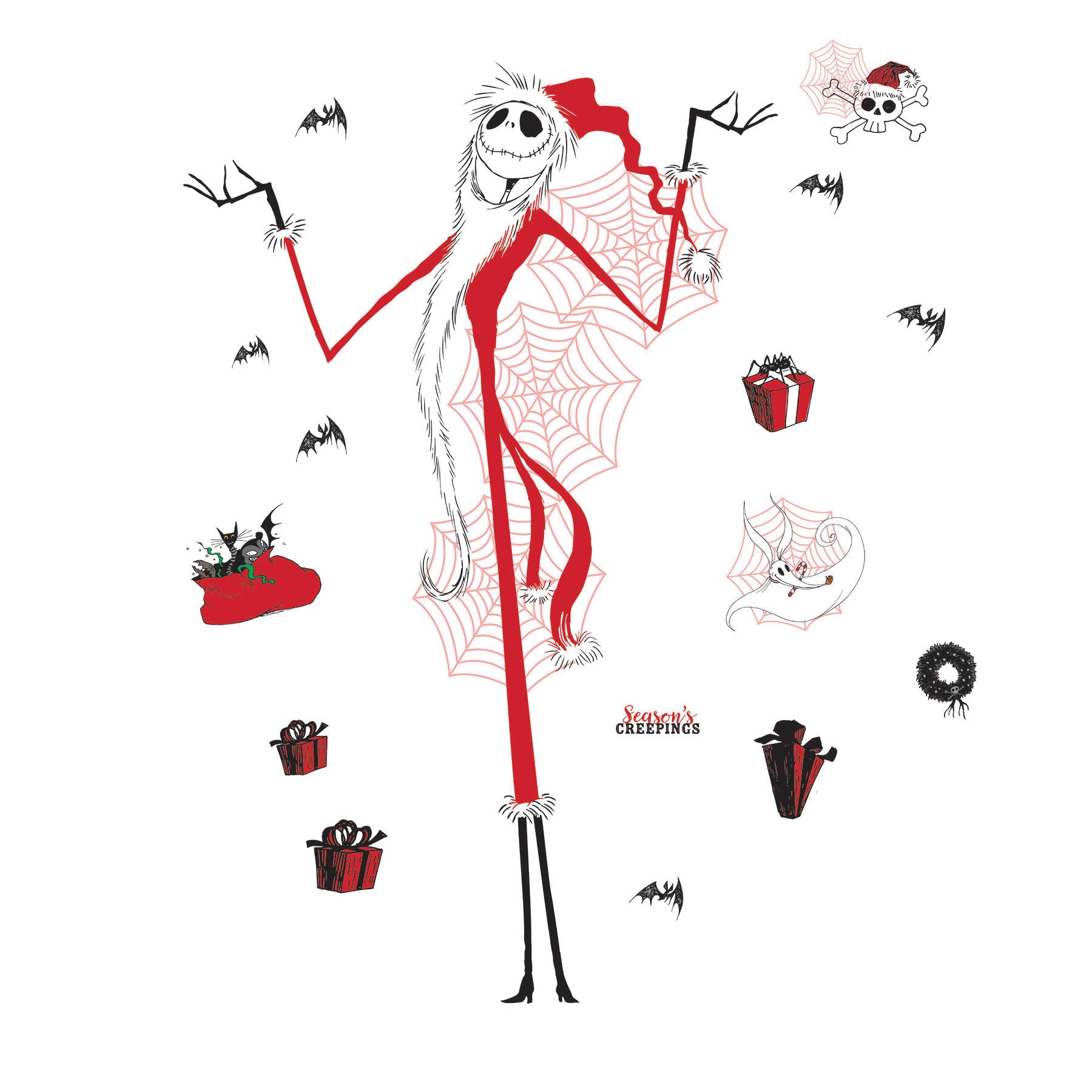 Disney Tim Burton's Nightmare Before Christmas Holiday Giant Wall Decals Wall Decals RoomMates   