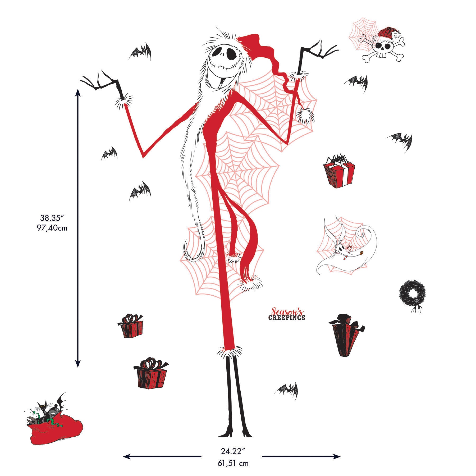 Disney Tim Burton's Nightmare Before Christmas Holiday Giant Wall Decals Wall Decals RoomMates   