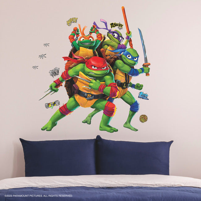 Teenage Mutant Ninja Turtles Mutant Mayhem Group Giant Wall Decals Wall Decals RoomMates Decor   