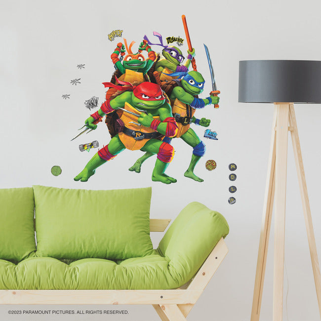 Teenage Mutant Ninja Turtles Mutant Mayhem Group Giant Wall Decals Wall Decals RoomMates Decor   