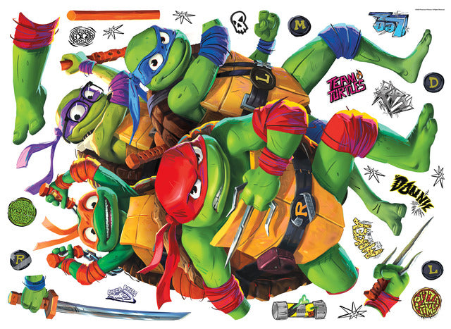 Teenage Mutant Ninja Turtles Mutant Mayhem Group Giant Wall Decals Wall Decals RoomMates Decor   