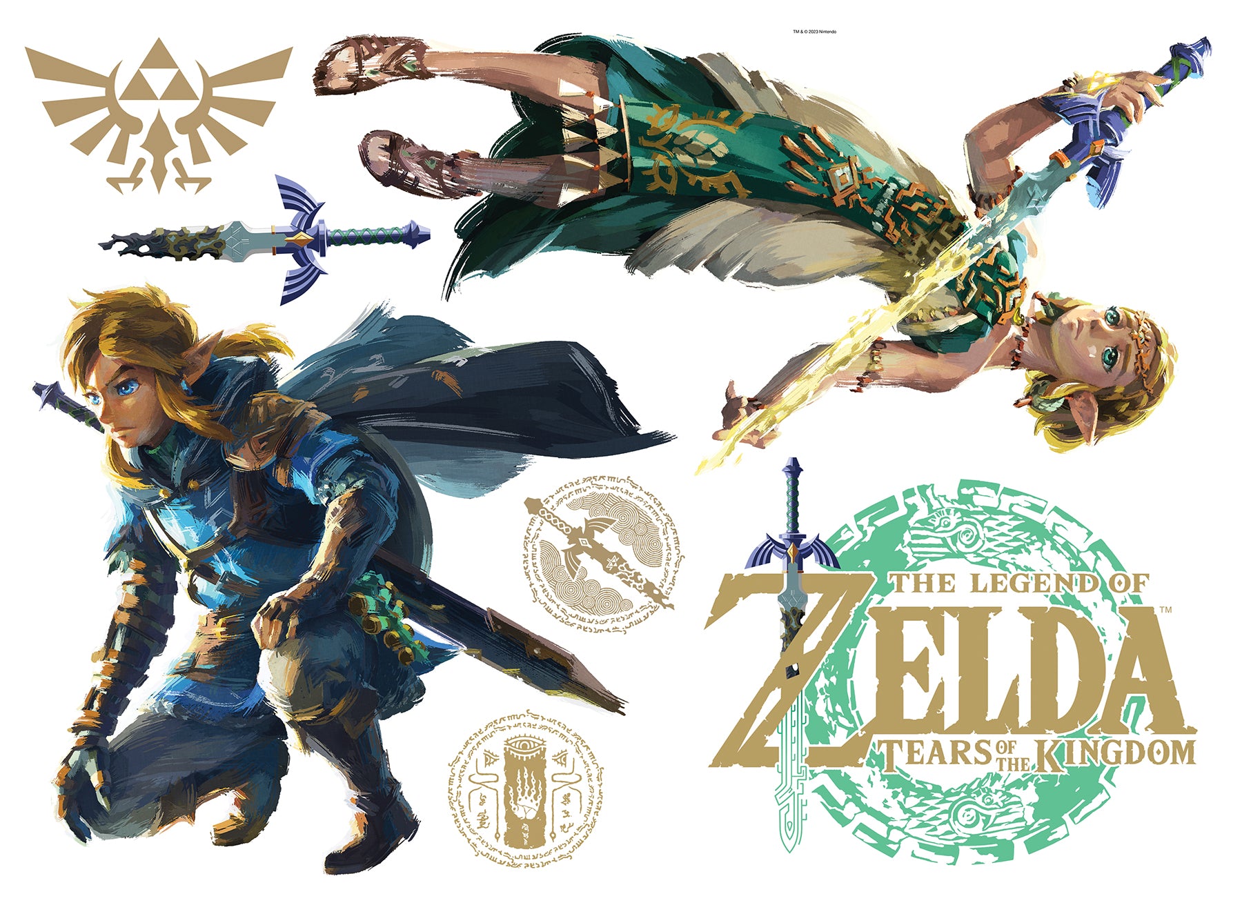 The Legend of Zelda™: Tears of the Kingdom - Zelda & Link Wall Decals Wall Decals RoomMates Decor   