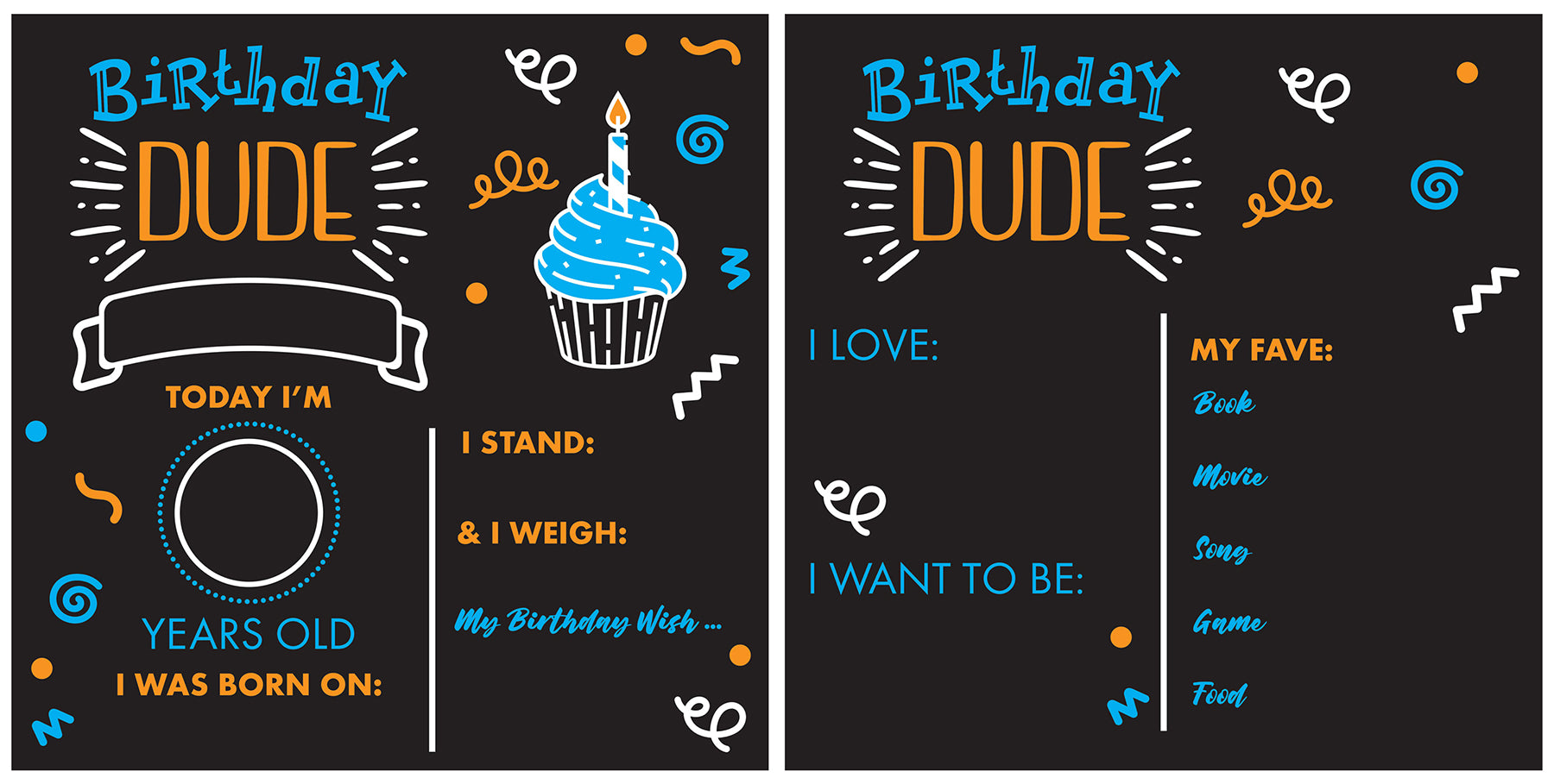 Birthday Dude Chalkboard Chalkboard RoomMates Decor   