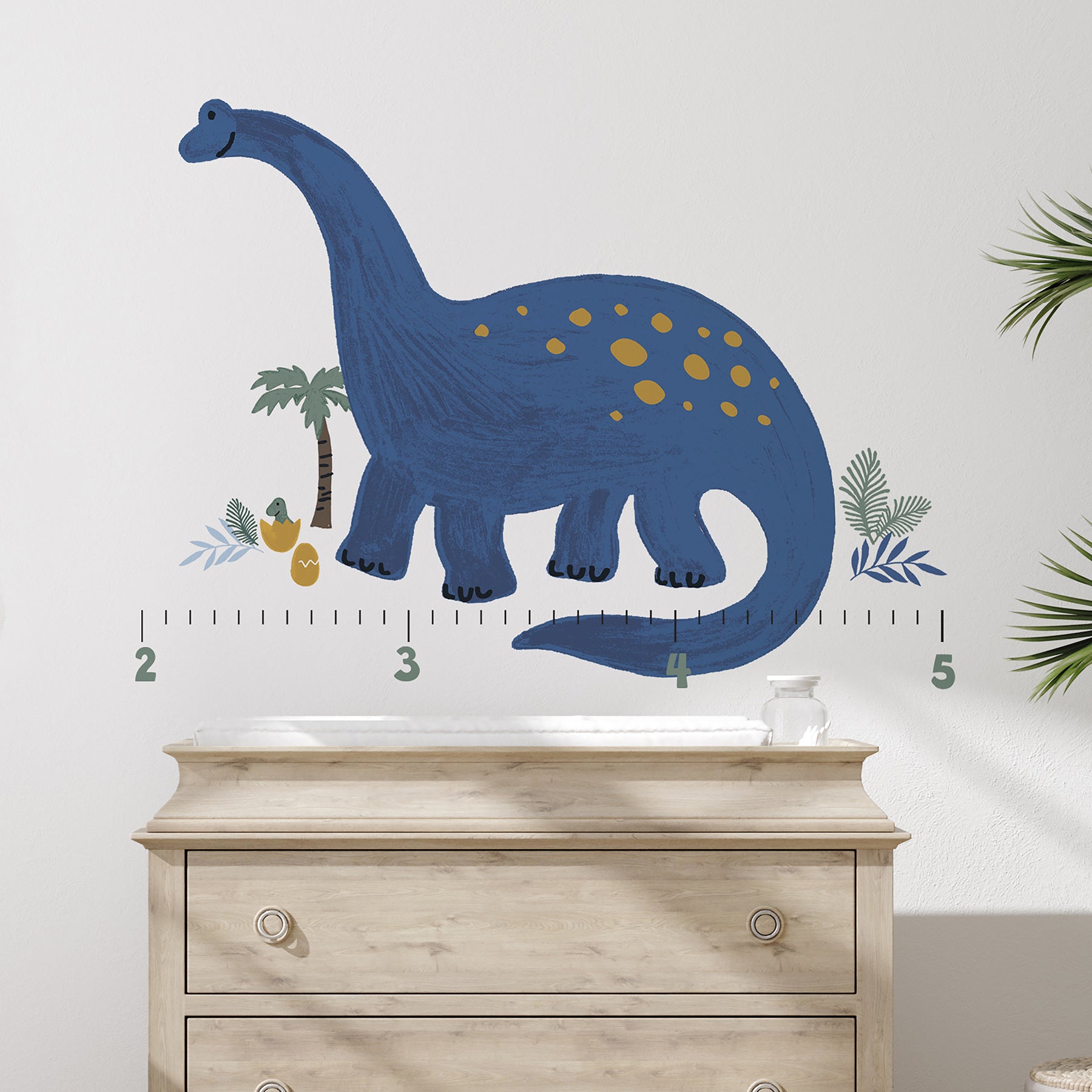Dino Growth Chart Blue Wall Decals Wall Decals RoomMates Decor   