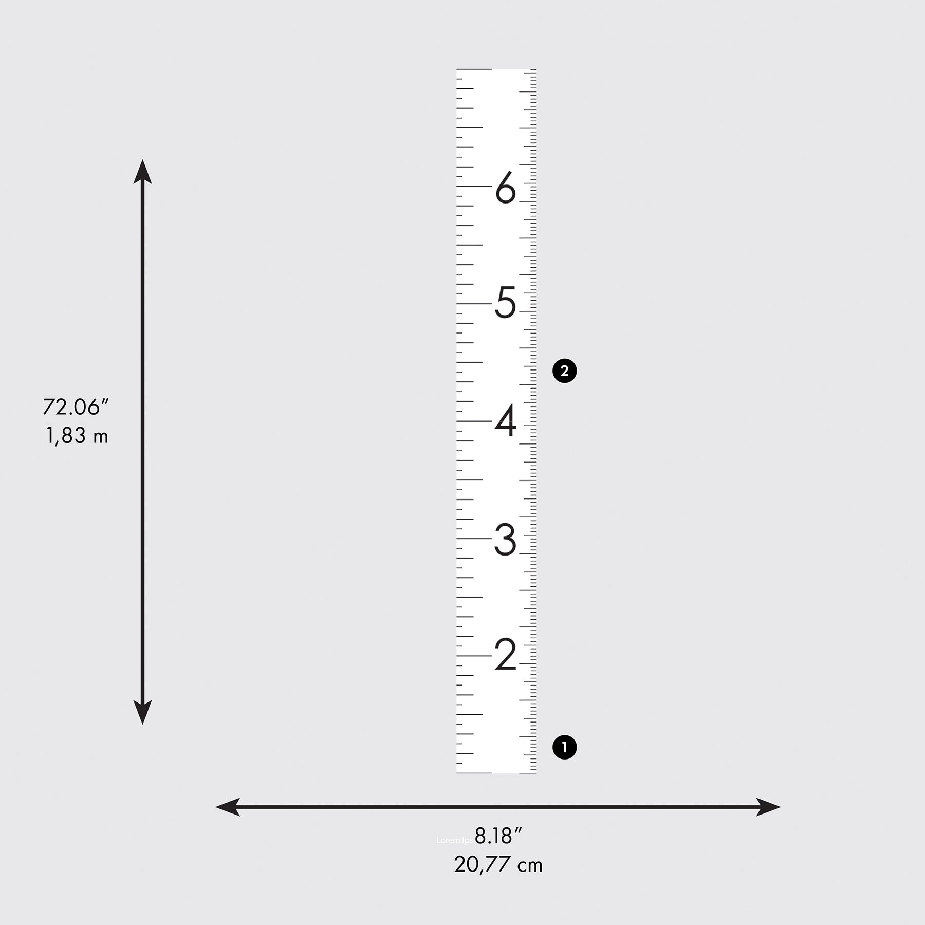 Modern Growth Chart White Wall Decals Wall Decals RoomMates Decor   