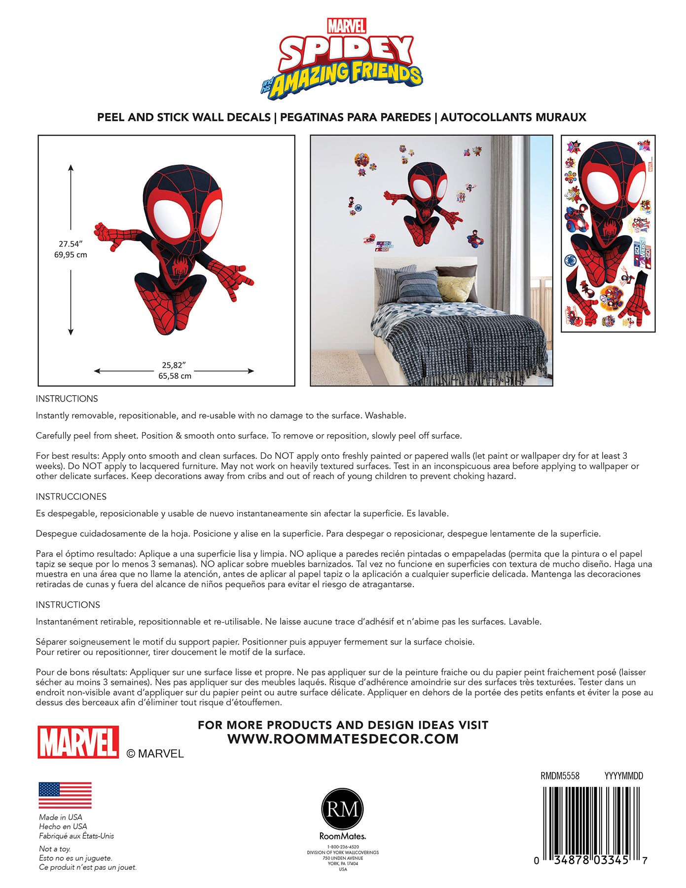 Marvel's Spidey And His Amazing Friends: Spin Wall Decals Wall Decals RoomMates