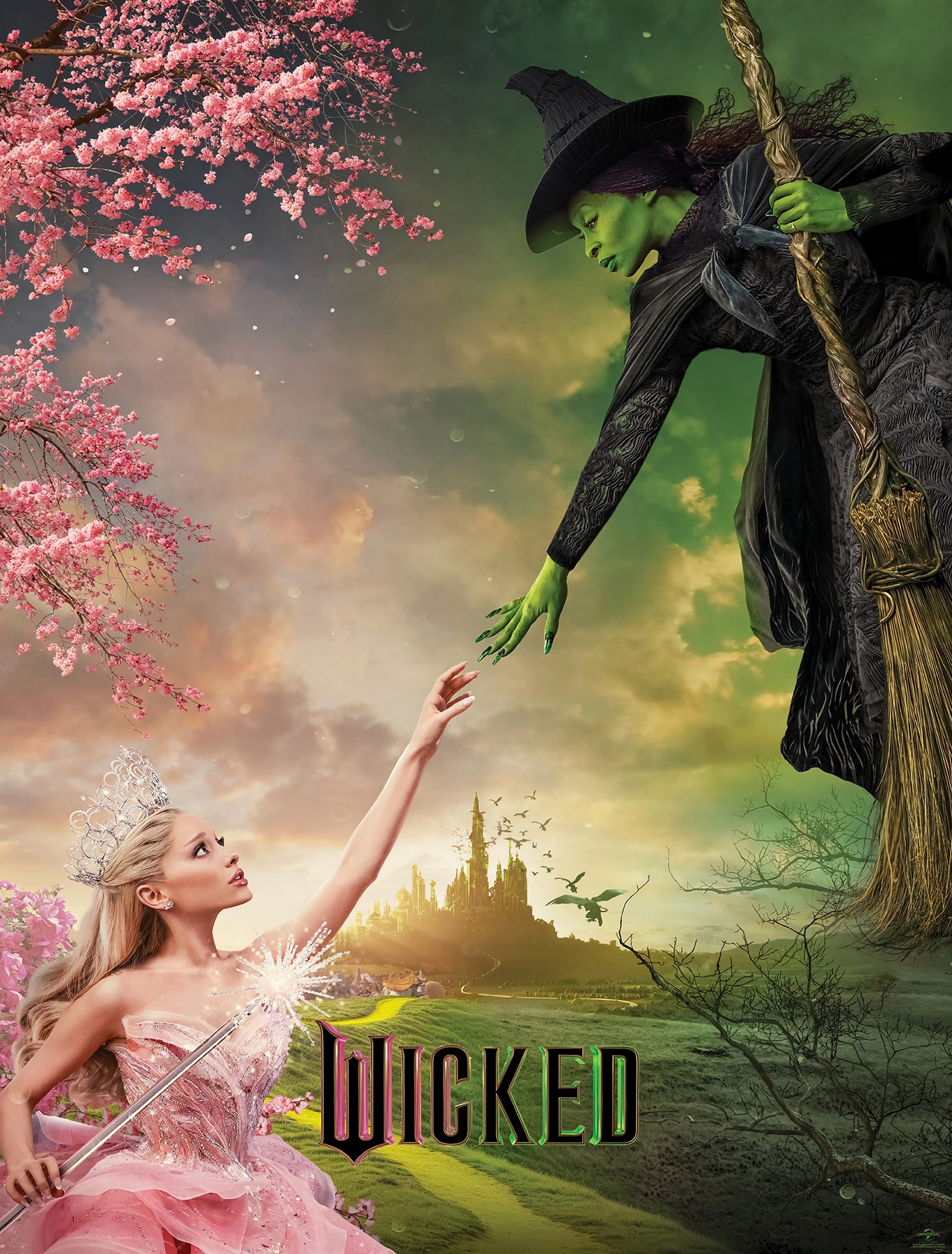 Wicked Elphaba and Glinda Peel & Stick Wall Mural Wall Murals RoomMates