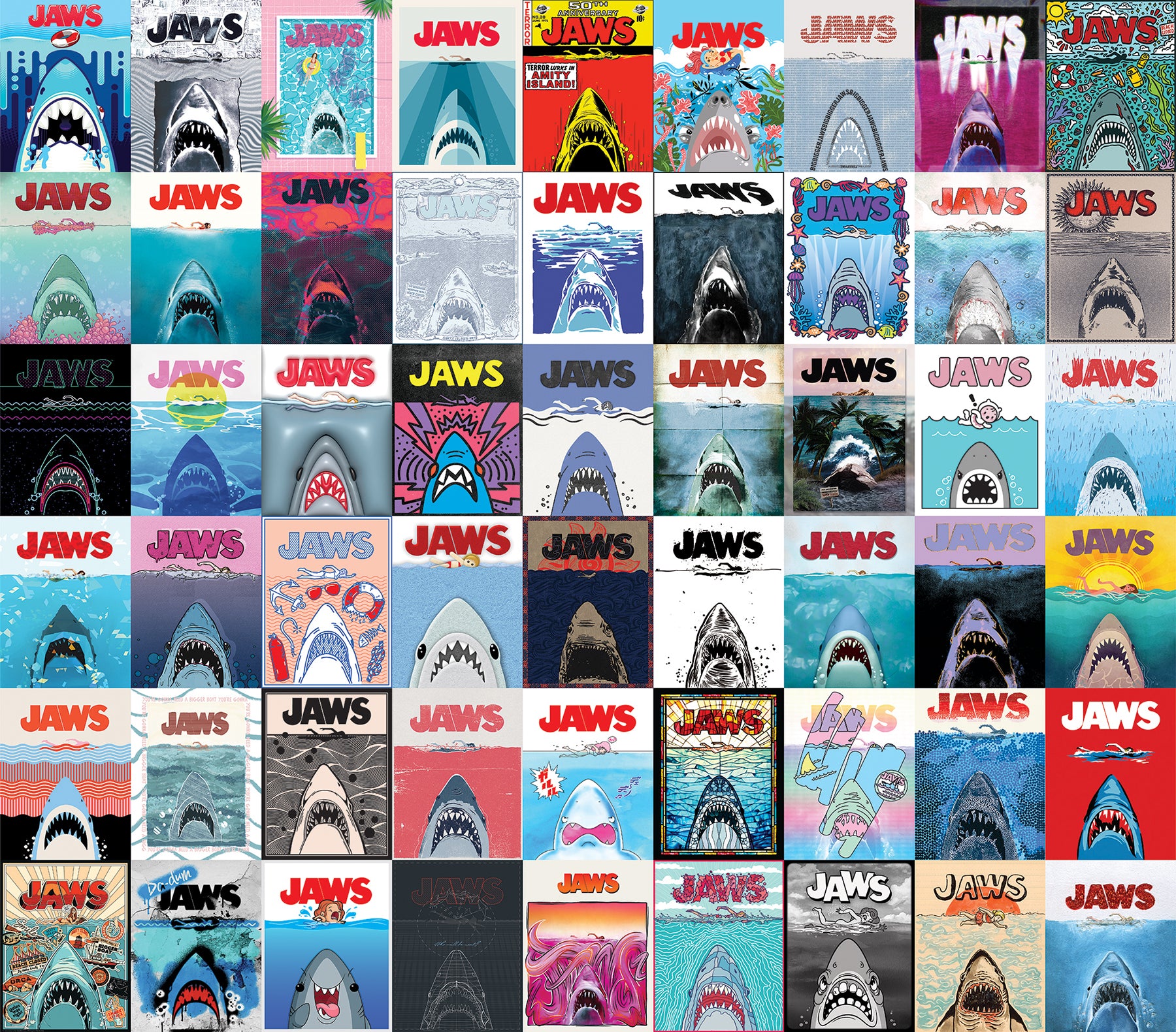 JAWS 50th Anniversary Posters Peel and Stick Mural Wall Murals RoomMates