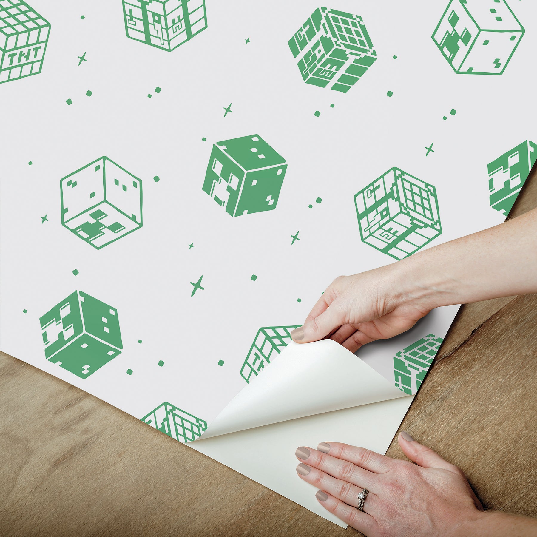 Minecraft Blocks Peel & Stick Wallpaper Peel and Stick Wallpaper RoomMates Decor   