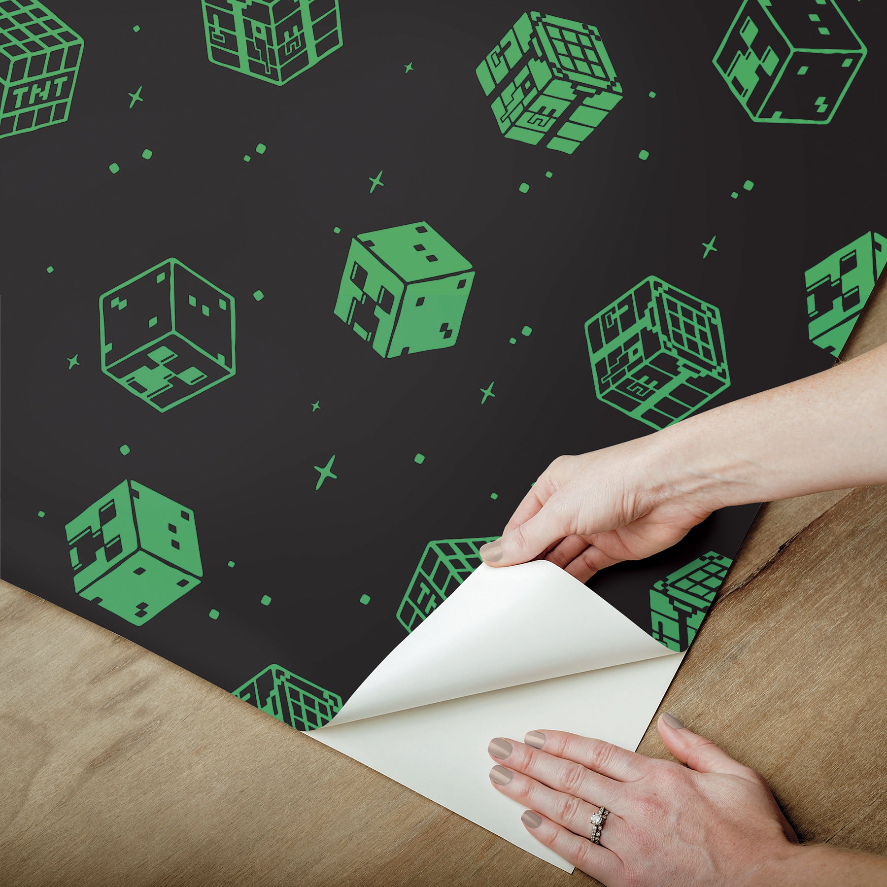 Minecraft Blocks Peel & Stick Wallpaper Peel and Stick Wallpaper RoomMates Decor   