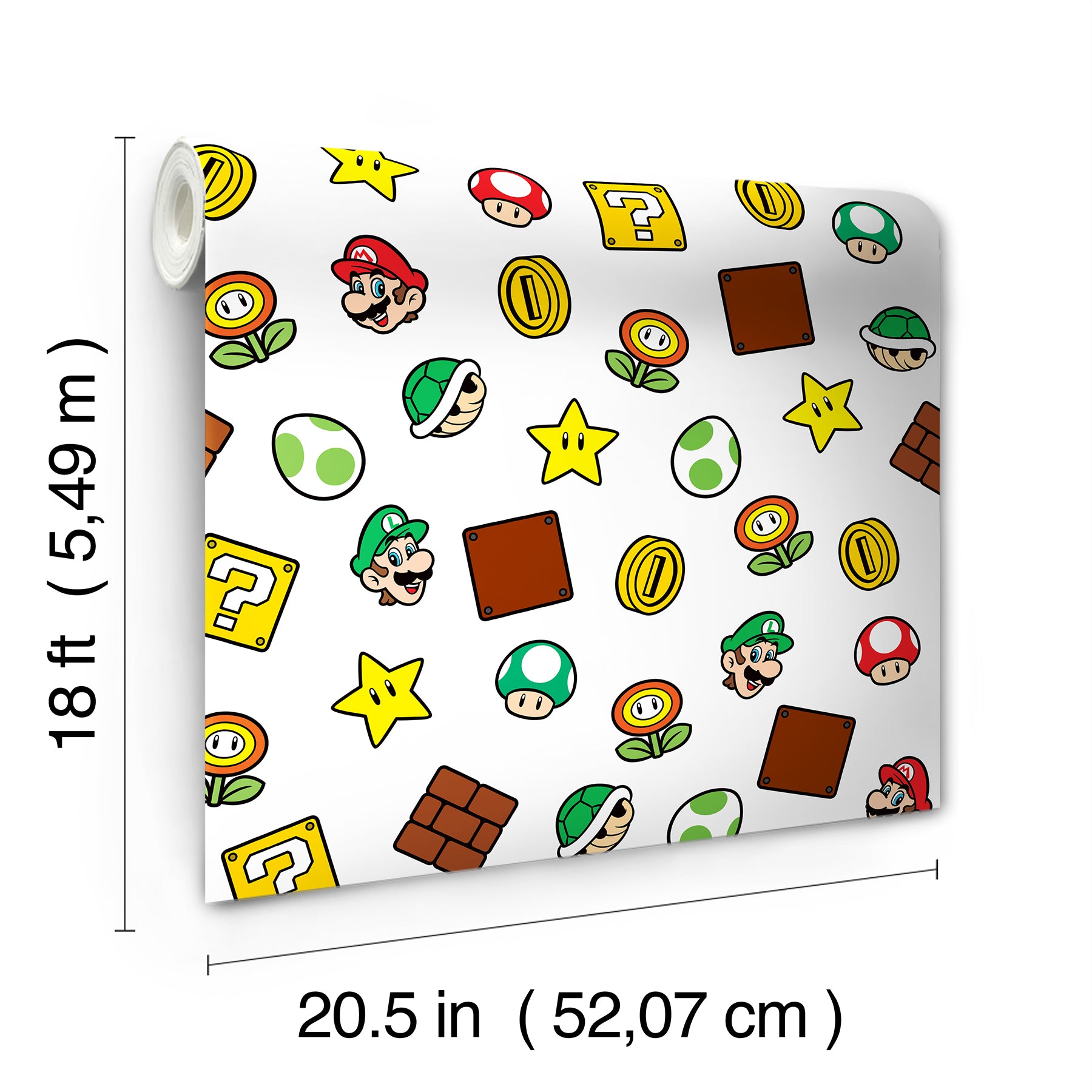 Nintendo Super Mario Power Up Icons Peel & Stick Wallpaper Peel and Stick Wallpaper RoomMates
