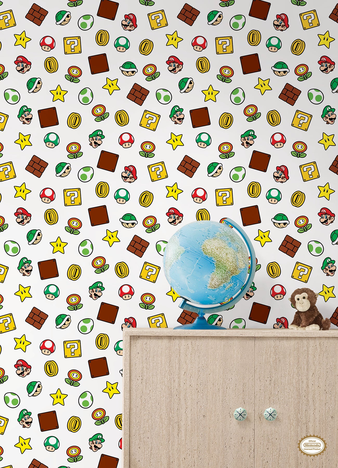 Nintendo Super Mario Power Up Icons Peel & Stick Wallpaper Peel and Stick Wallpaper RoomMates