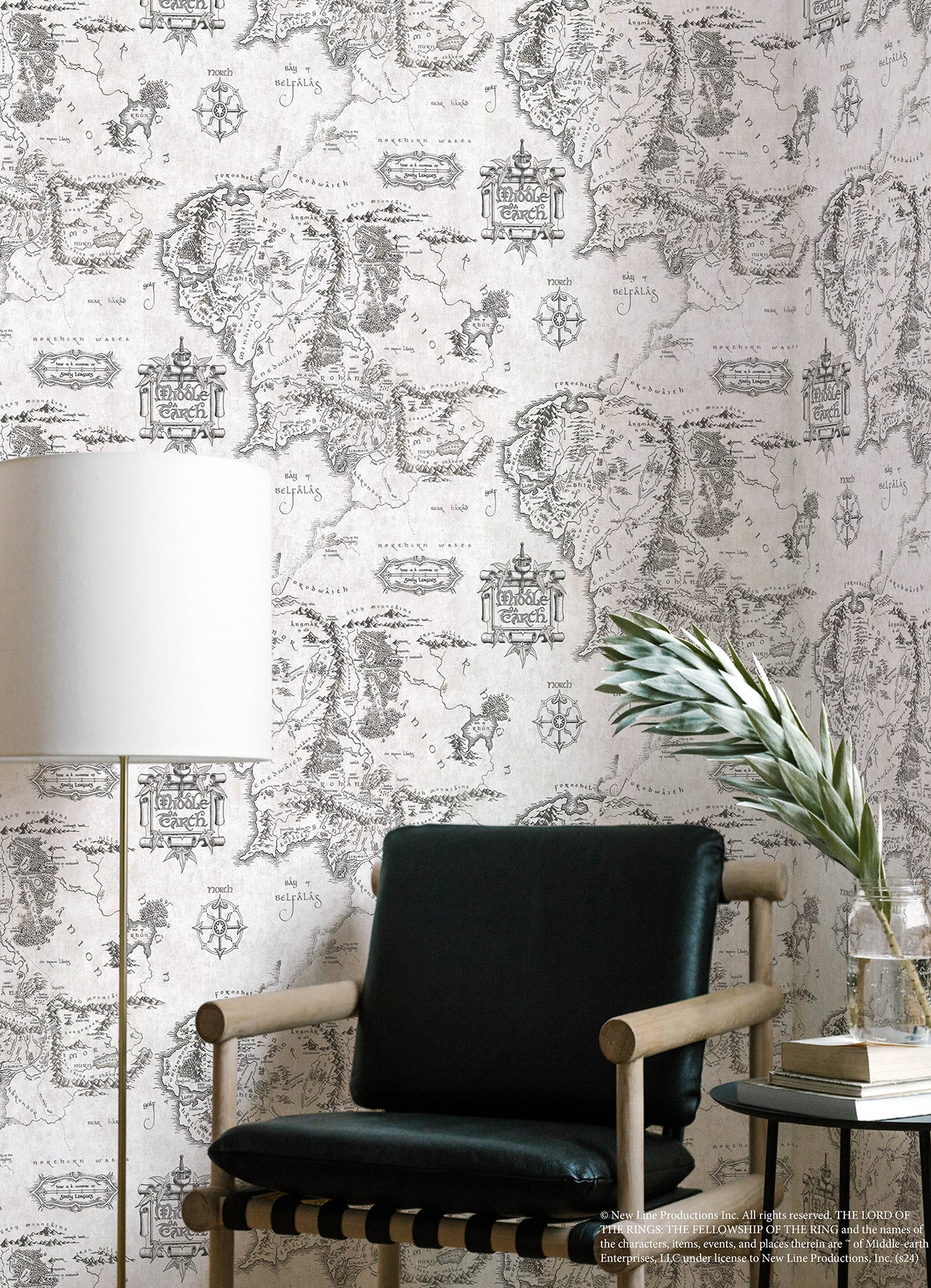 Lord of the Rings Middle Earth Map Peel & Stick Wallpaper Peel and Stick Wallpaper RoomMates   