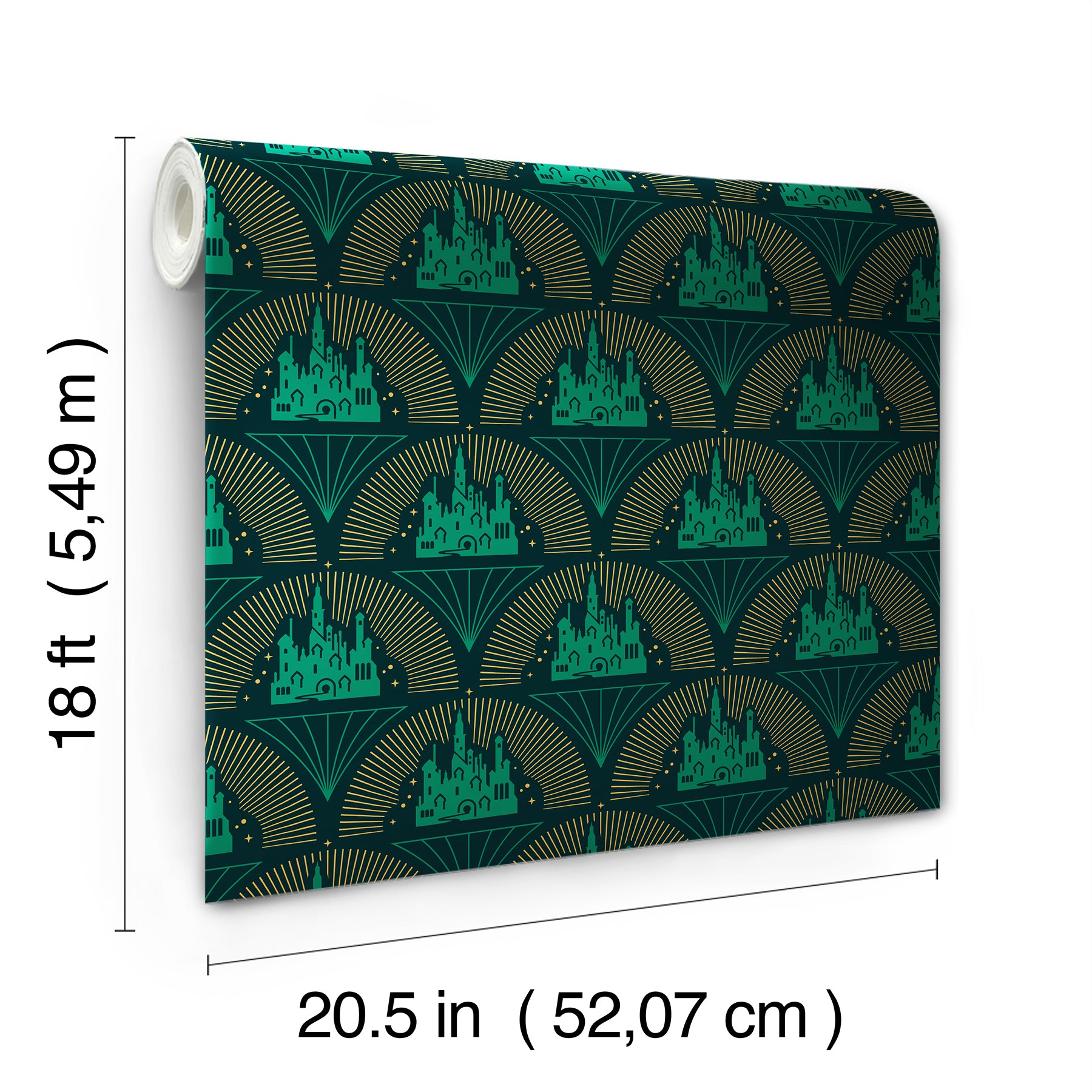 Wicked Emerald City Peel & Stick Wallpaper Peel and Stick Wallpaper RoomMates   