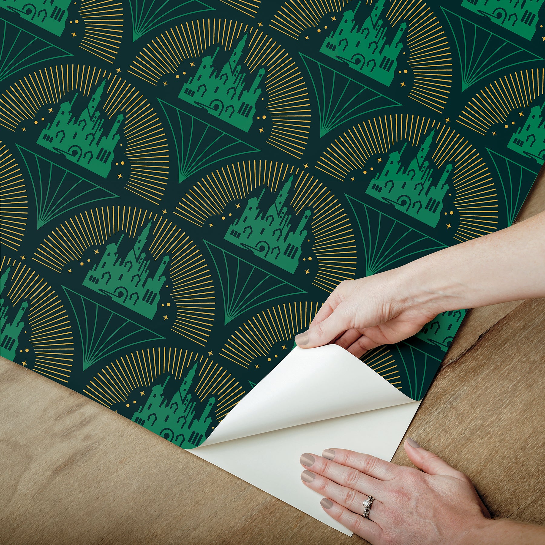 Wicked Emerald City Peel & Stick Wallpaper Peel and Stick Wallpaper RoomMates   