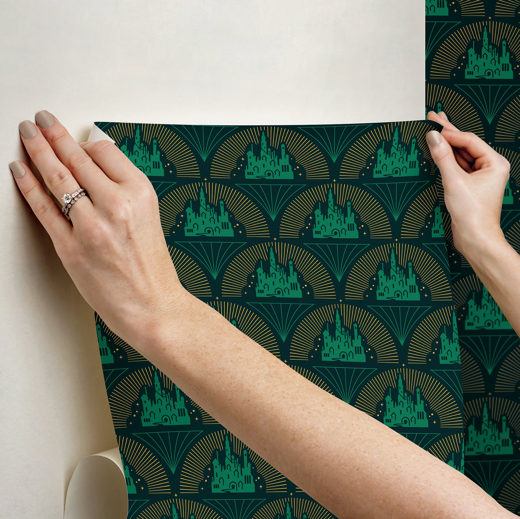 Wicked Emerald City Peel & Stick Wallpaper Peel and Stick Wallpaper RoomMates   