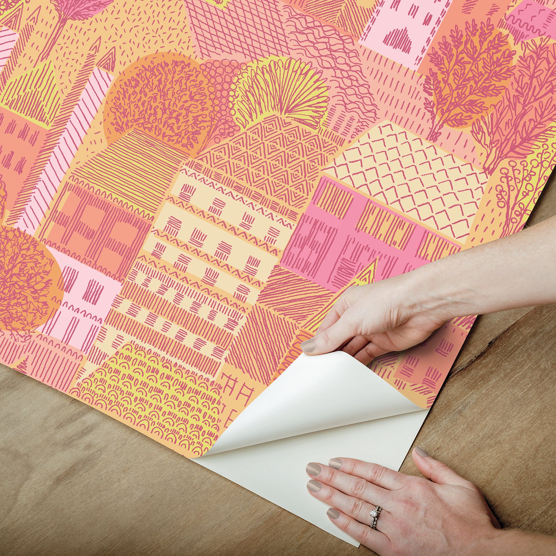 Charming Village Peel & Stick Wallpaper Peel and Stick Wallpaper RoomMates Decor   