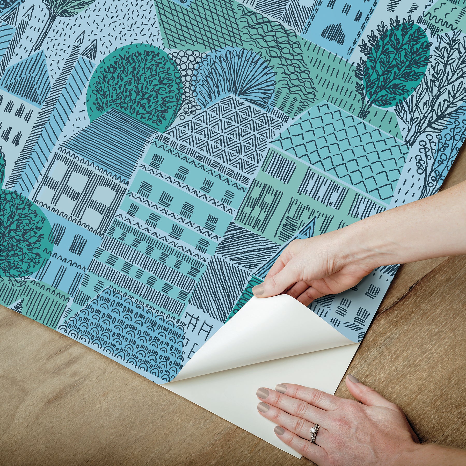 Charming Village Peel & Stick Wallpaper Peel and Stick Wallpaper RoomMates Decor   