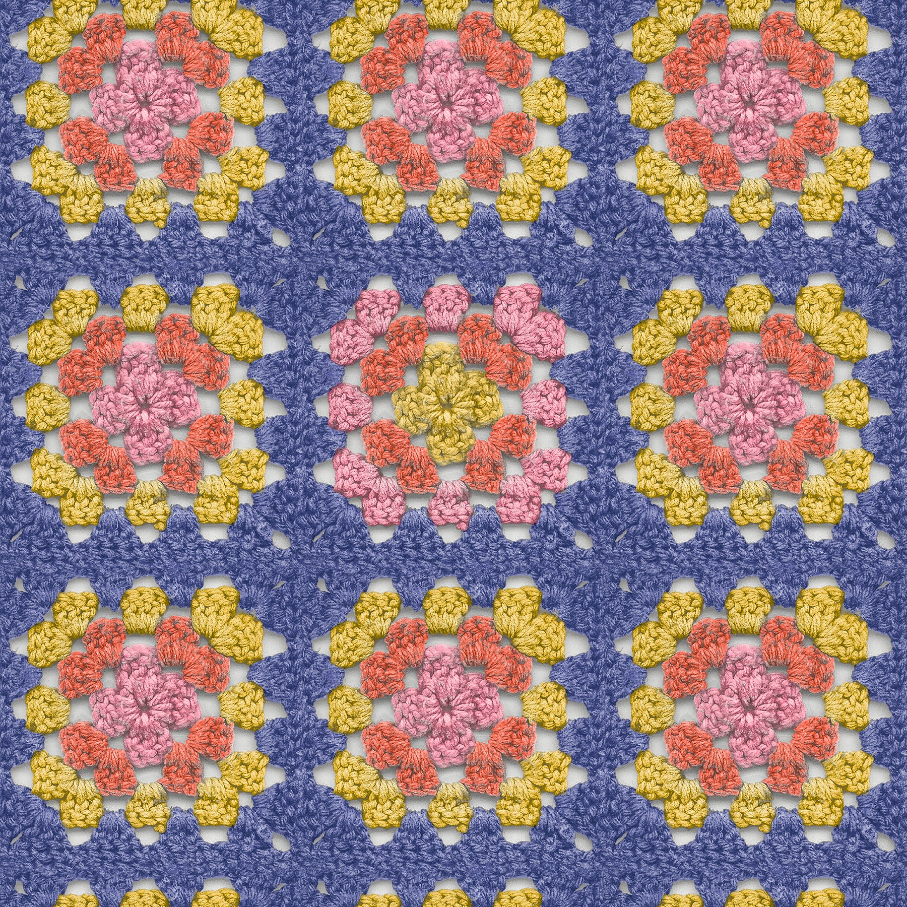 Granny Square Peel & Stick Wallpaper Peel and Stick Wallpaper RoomMates Roll Pink 
