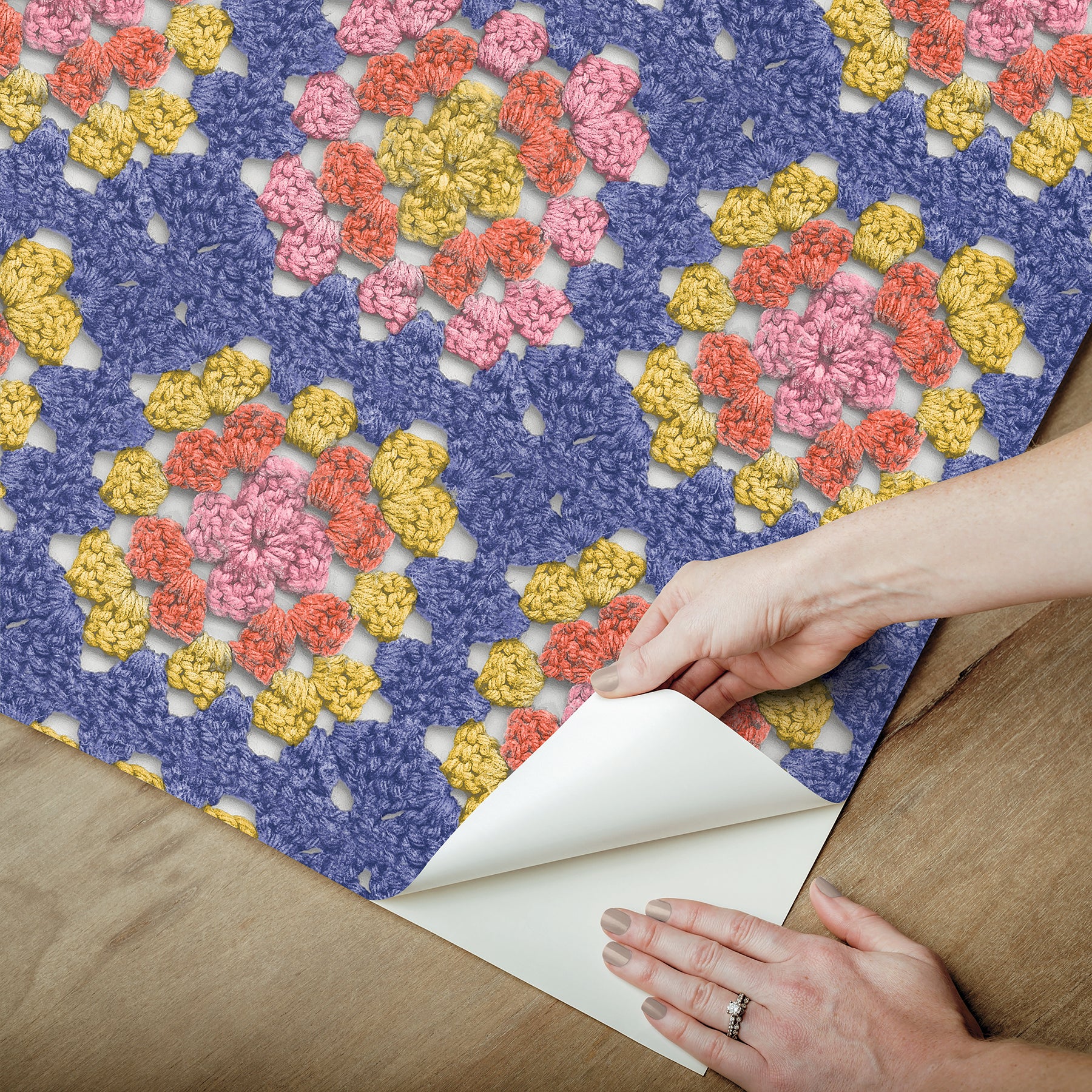 Granny Square Peel & Stick Wallpaper Peel and Stick Wallpaper RoomMates   