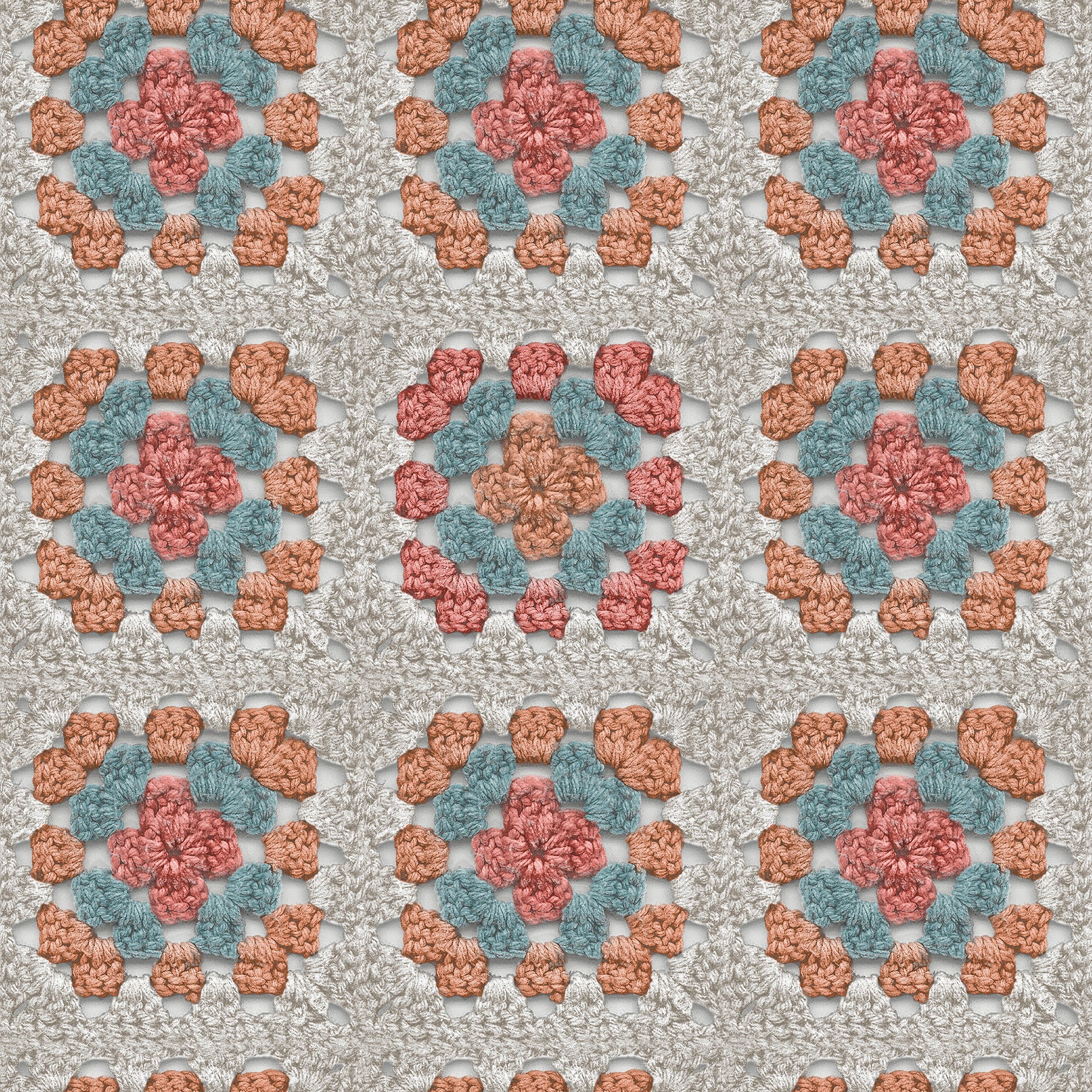 Granny Square Peel & Stick Wallpaper Peel and Stick Wallpaper RoomMates Roll Cream 