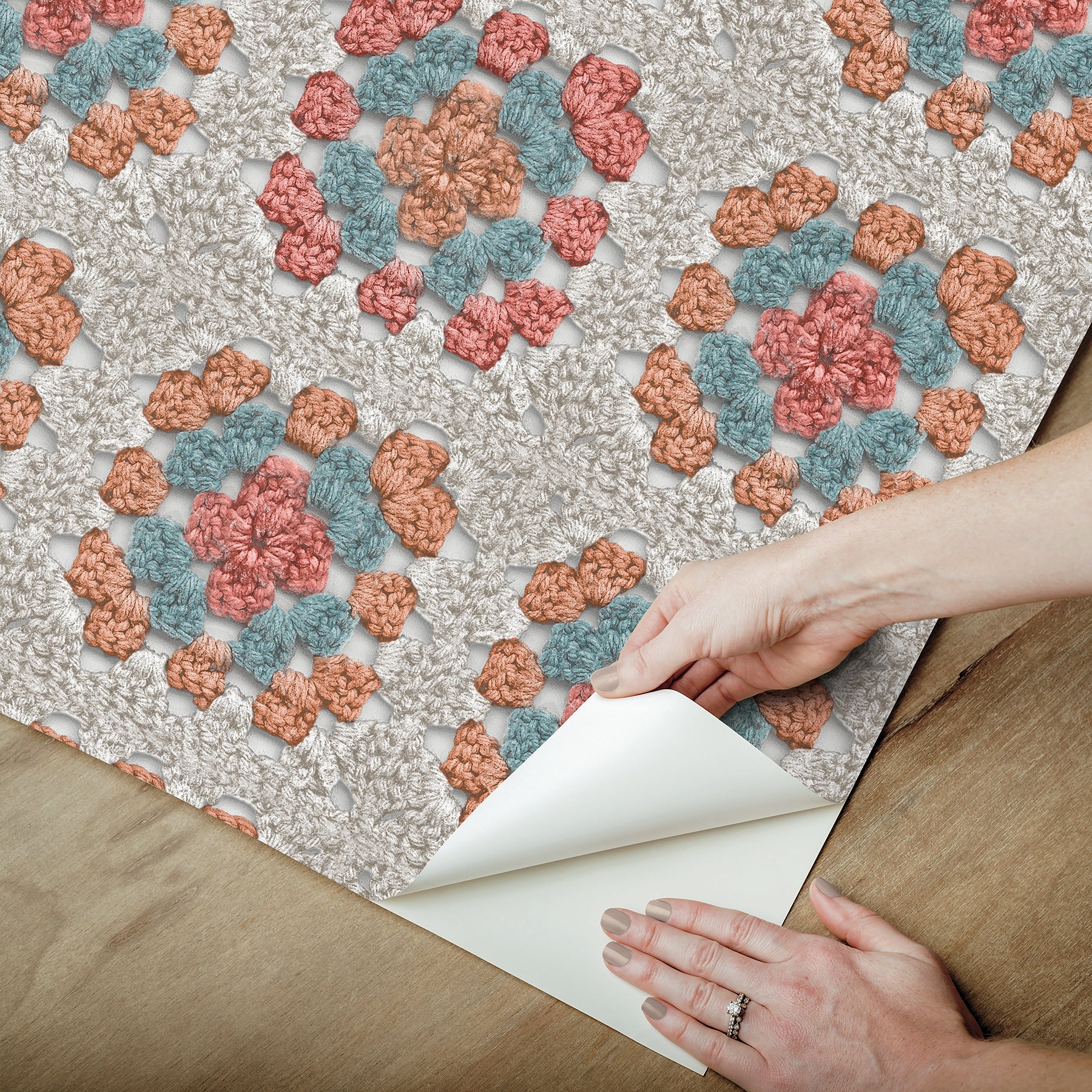 Granny Square Peel & Stick Wallpaper Peel and Stick Wallpaper RoomMates   