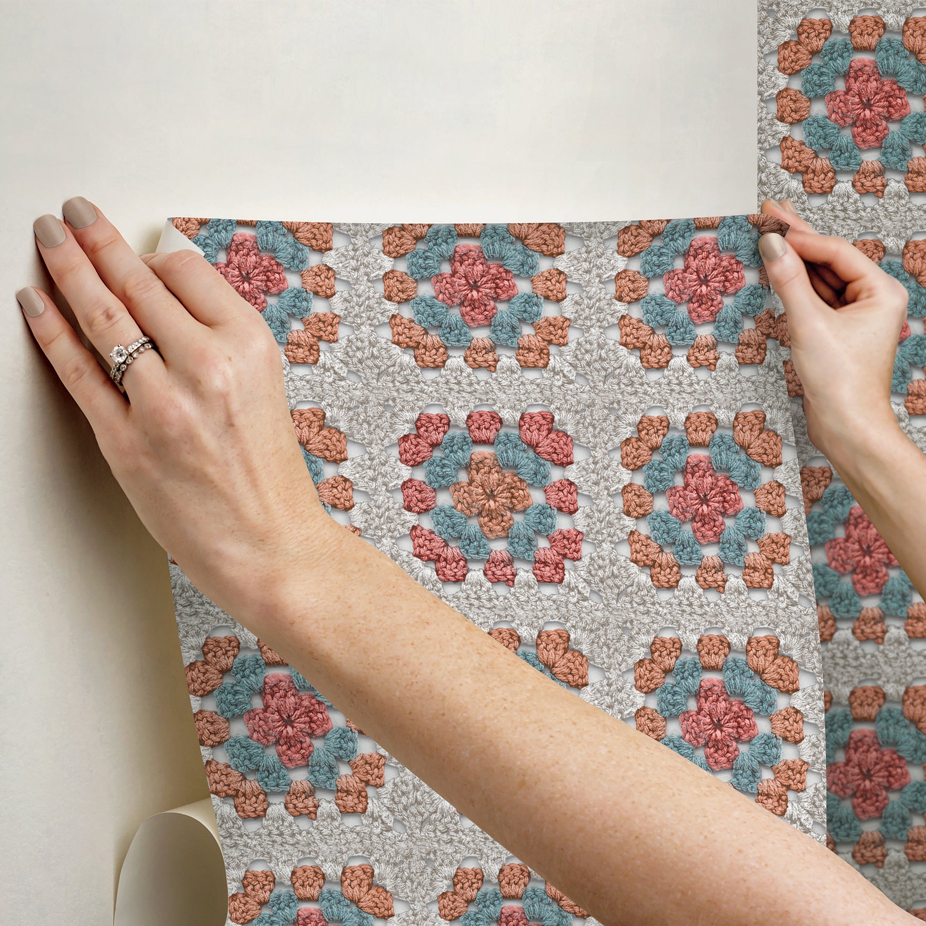 Granny Square Peel & Stick Wallpaper Peel and Stick Wallpaper RoomMates   