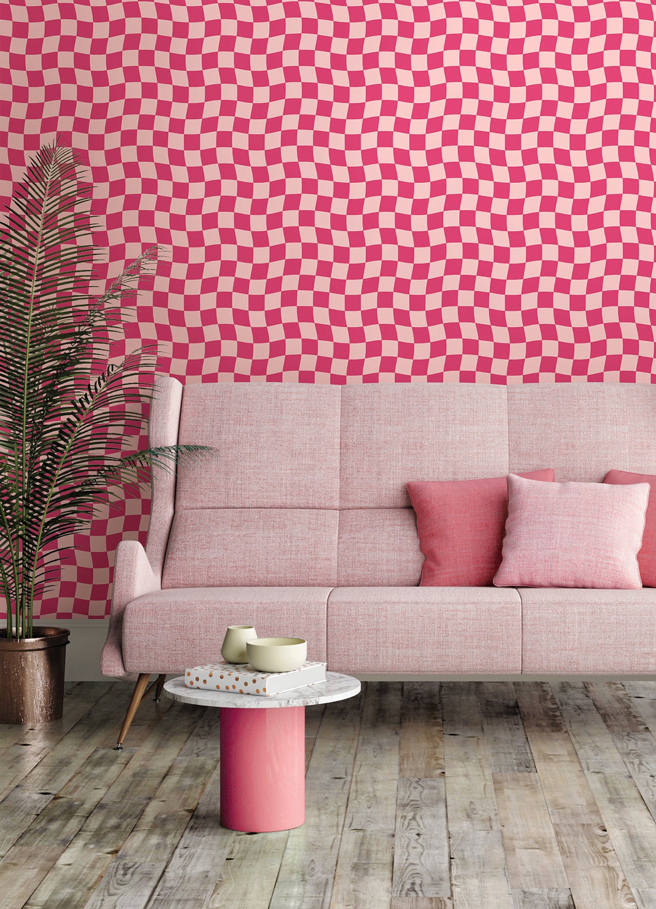 Groovy Checker Peel & Stick Wallpaper Peel and Stick Wallpaper RoomMates   