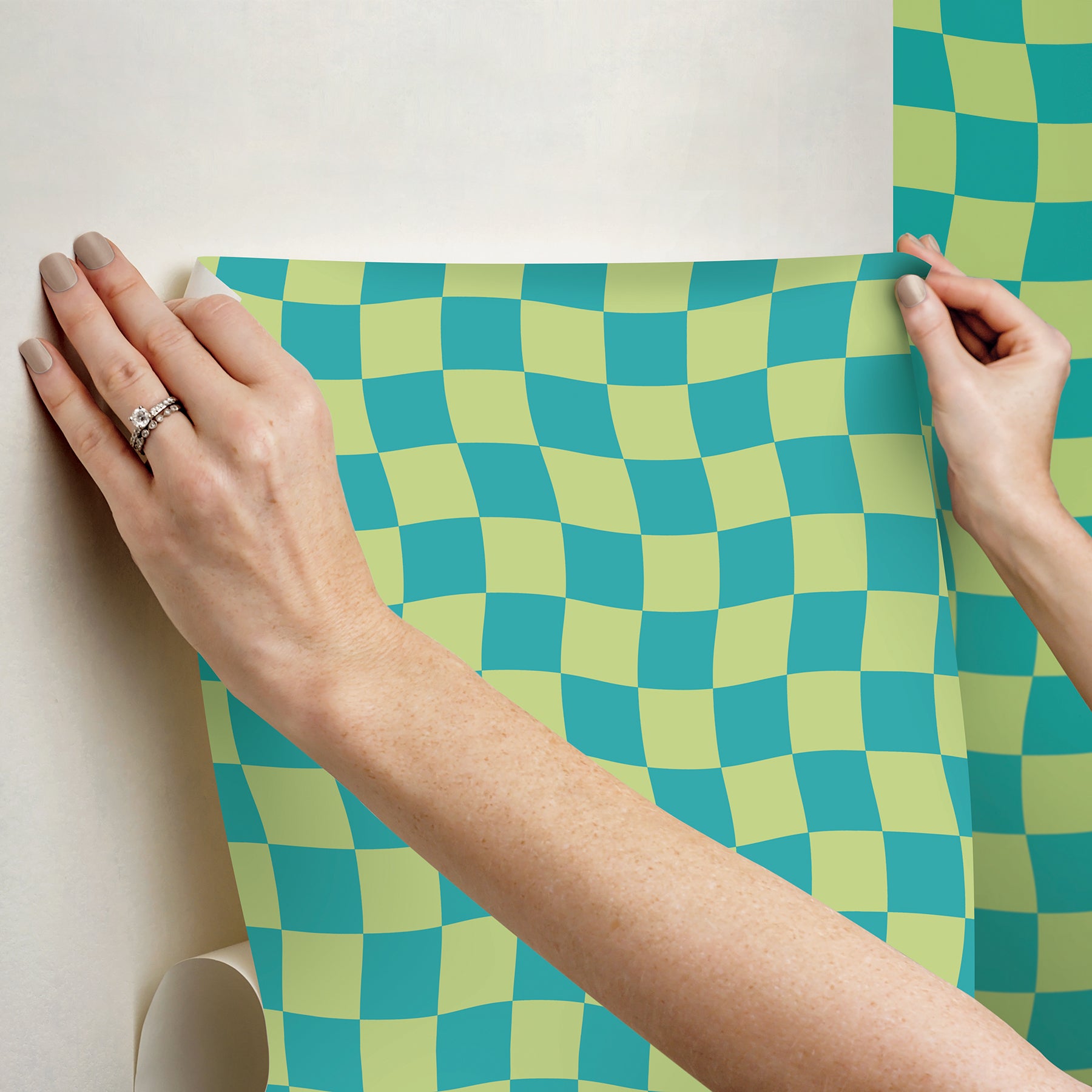 Groovy Checker Peel & Stick Wallpaper Peel and Stick Wallpaper RoomMates   