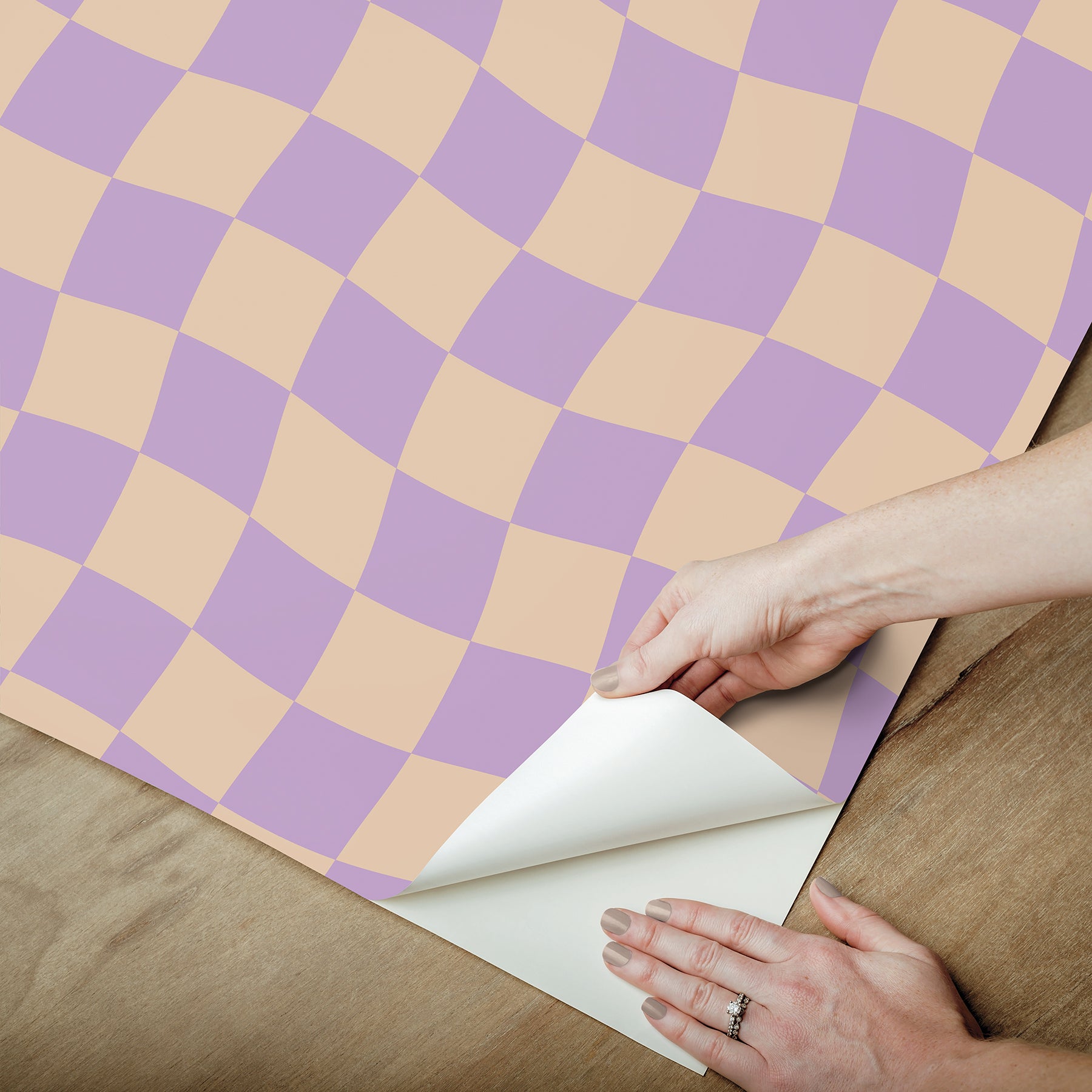 Groovy Checker Peel & Stick Wallpaper Peel and Stick Wallpaper RoomMates   
