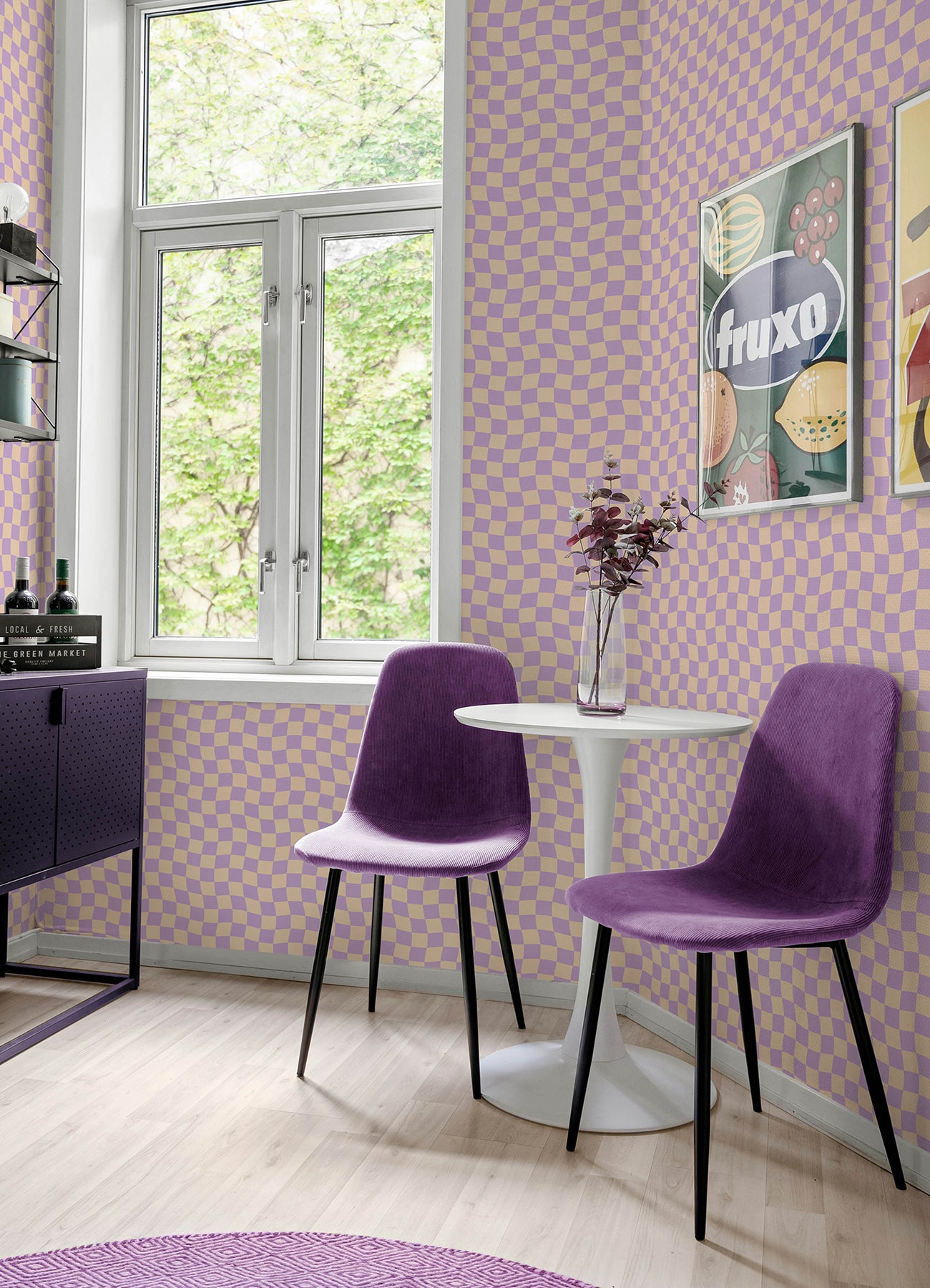 Groovy Checker Peel & Stick Wallpaper Peel and Stick Wallpaper RoomMates   