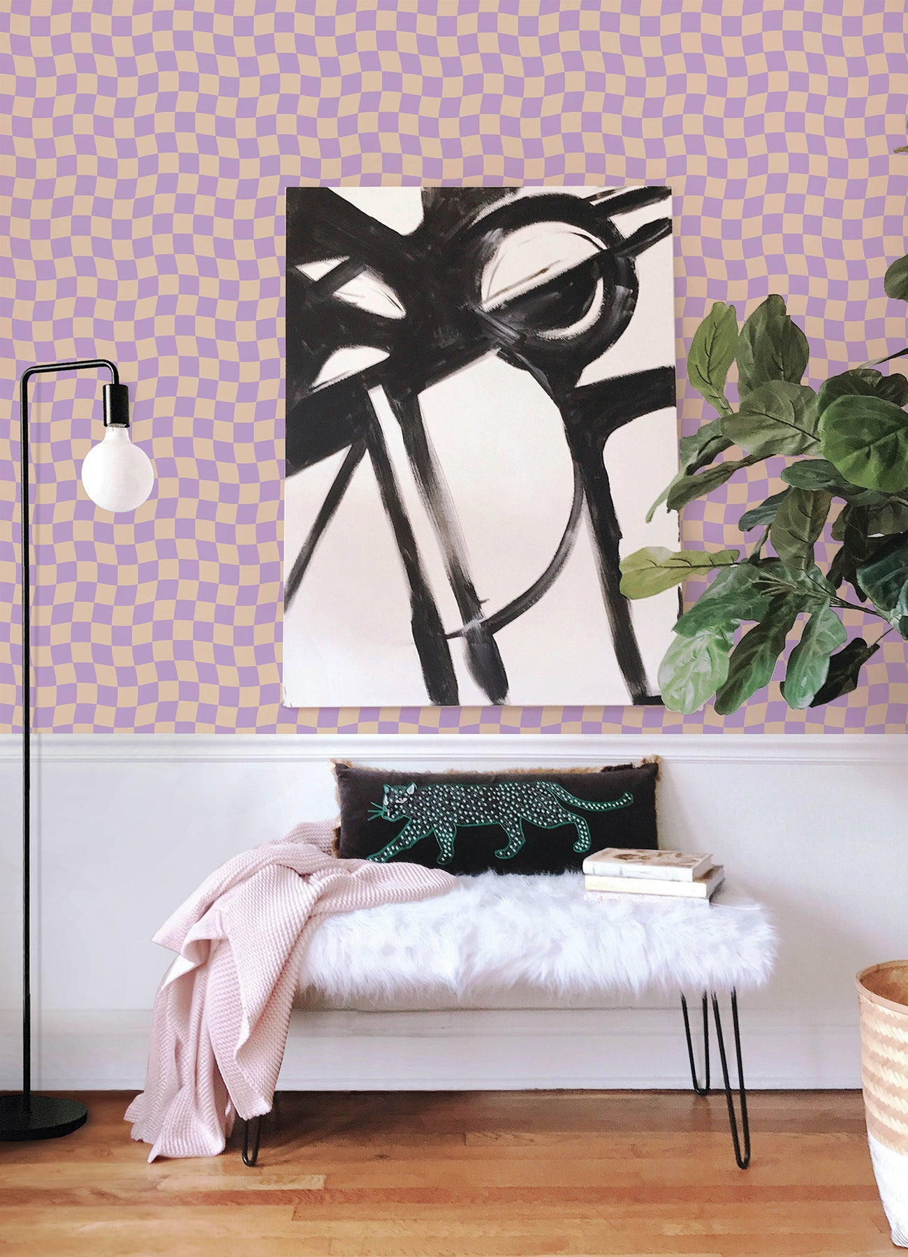 Groovy Checker Peel & Stick Wallpaper Peel and Stick Wallpaper RoomMates   
